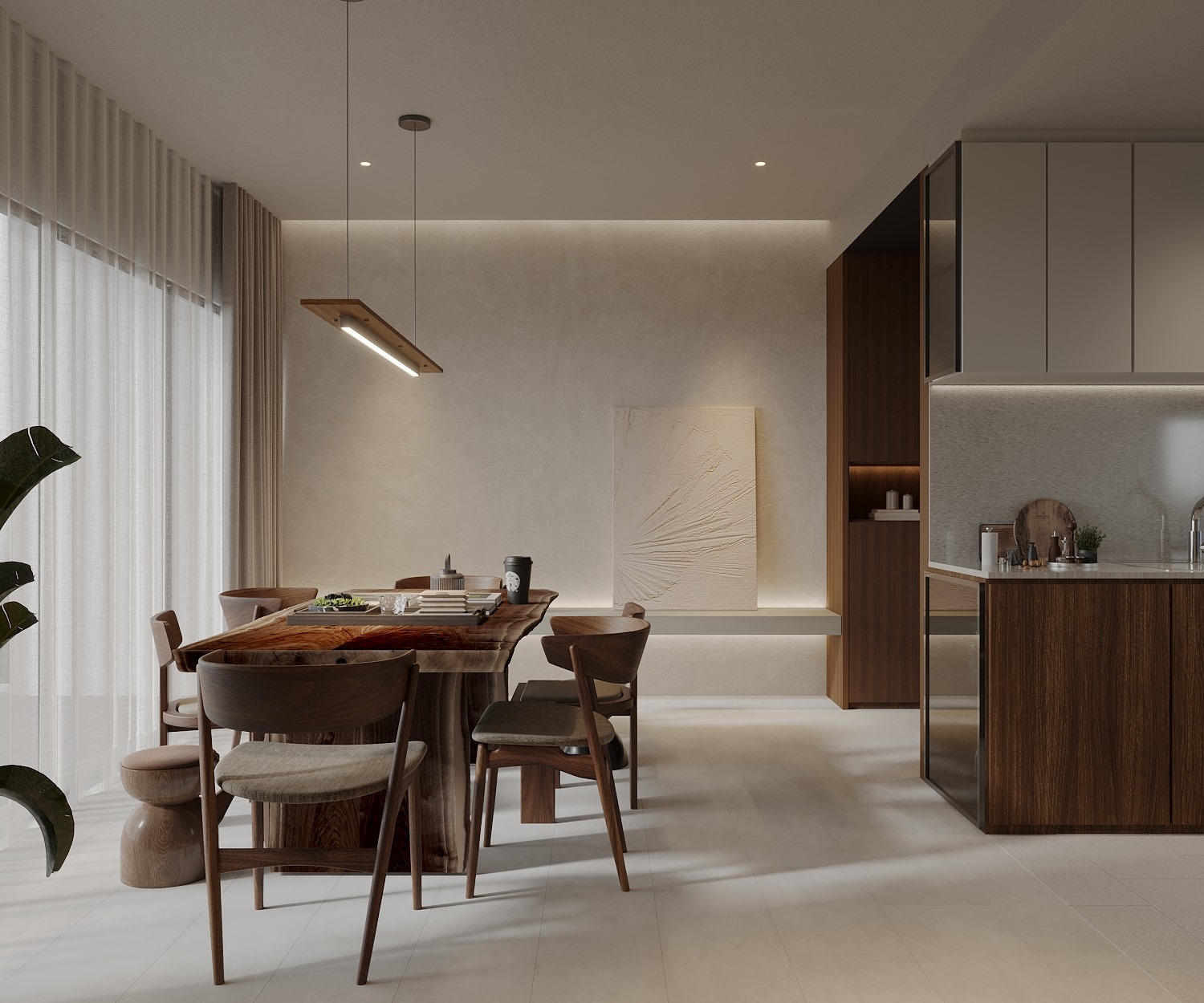 A-home-gallery-and-library-in-dark-wood-and-grey-tones