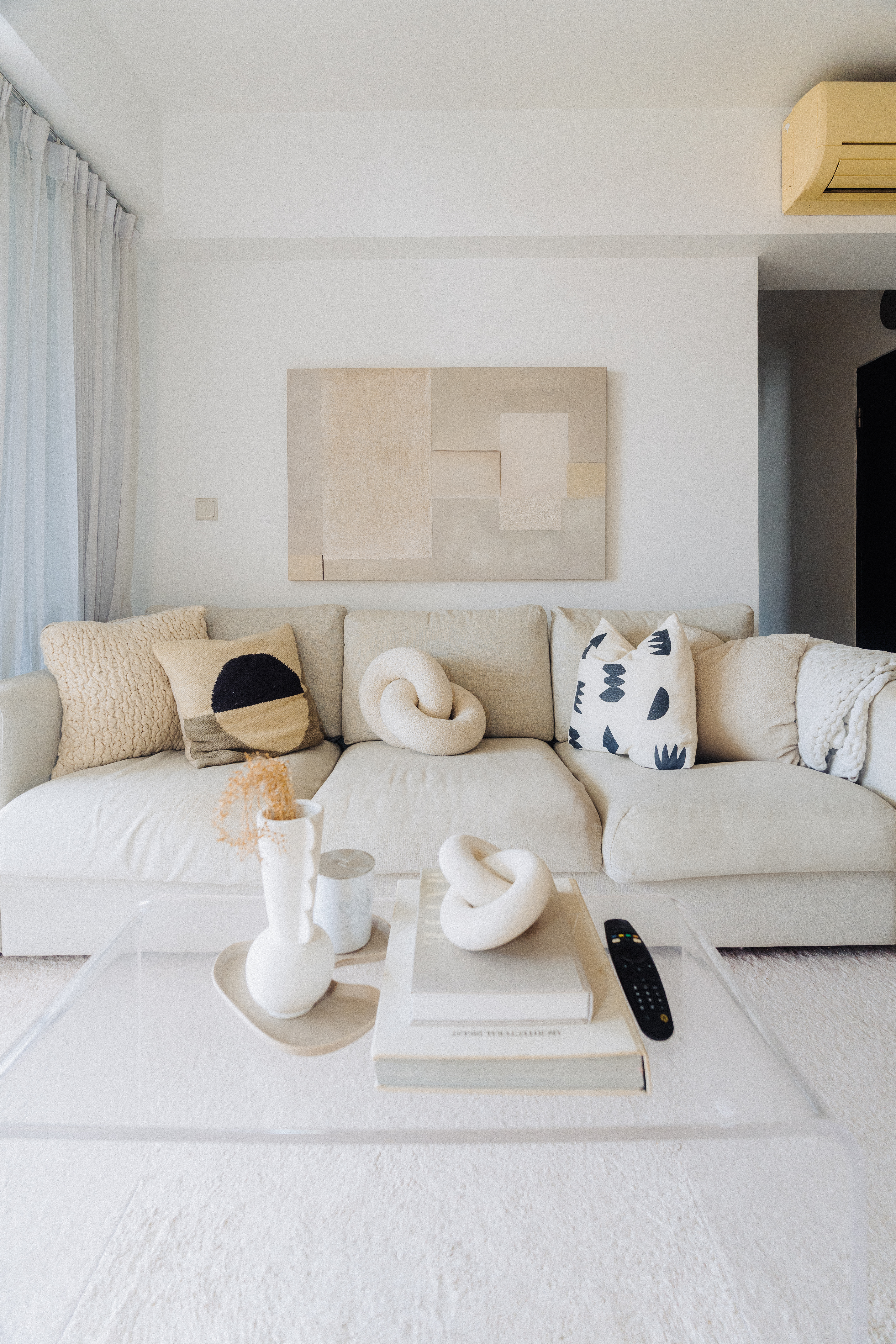 Photographer/Videographer couple’s cosy styled DBSS home in Yishun - Minimalist living room, modern decor, neutral color