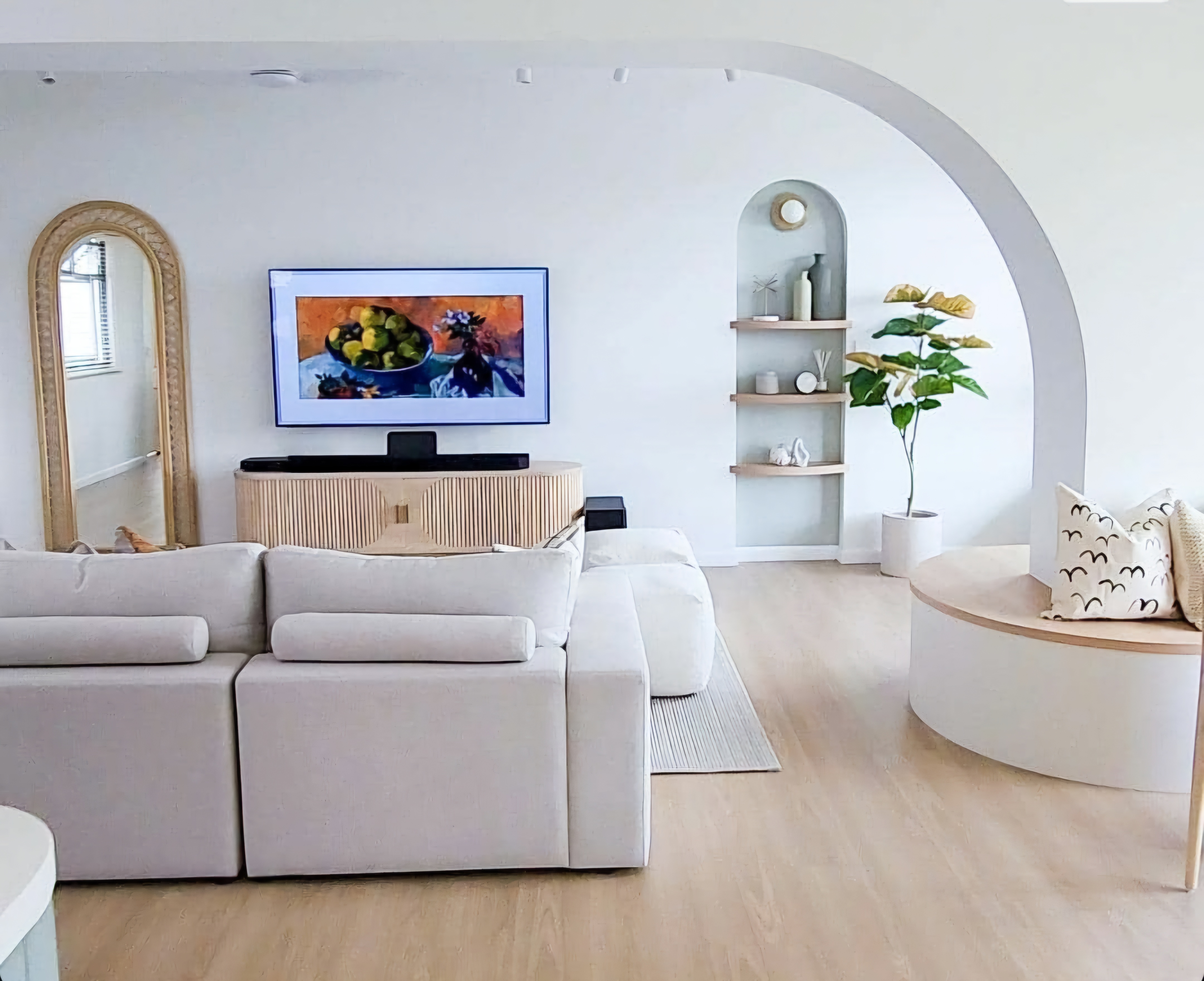 Journey of Discovery: Finding our Dream Home - Modern living room, minimalist decor, white walls, light wooden flooring