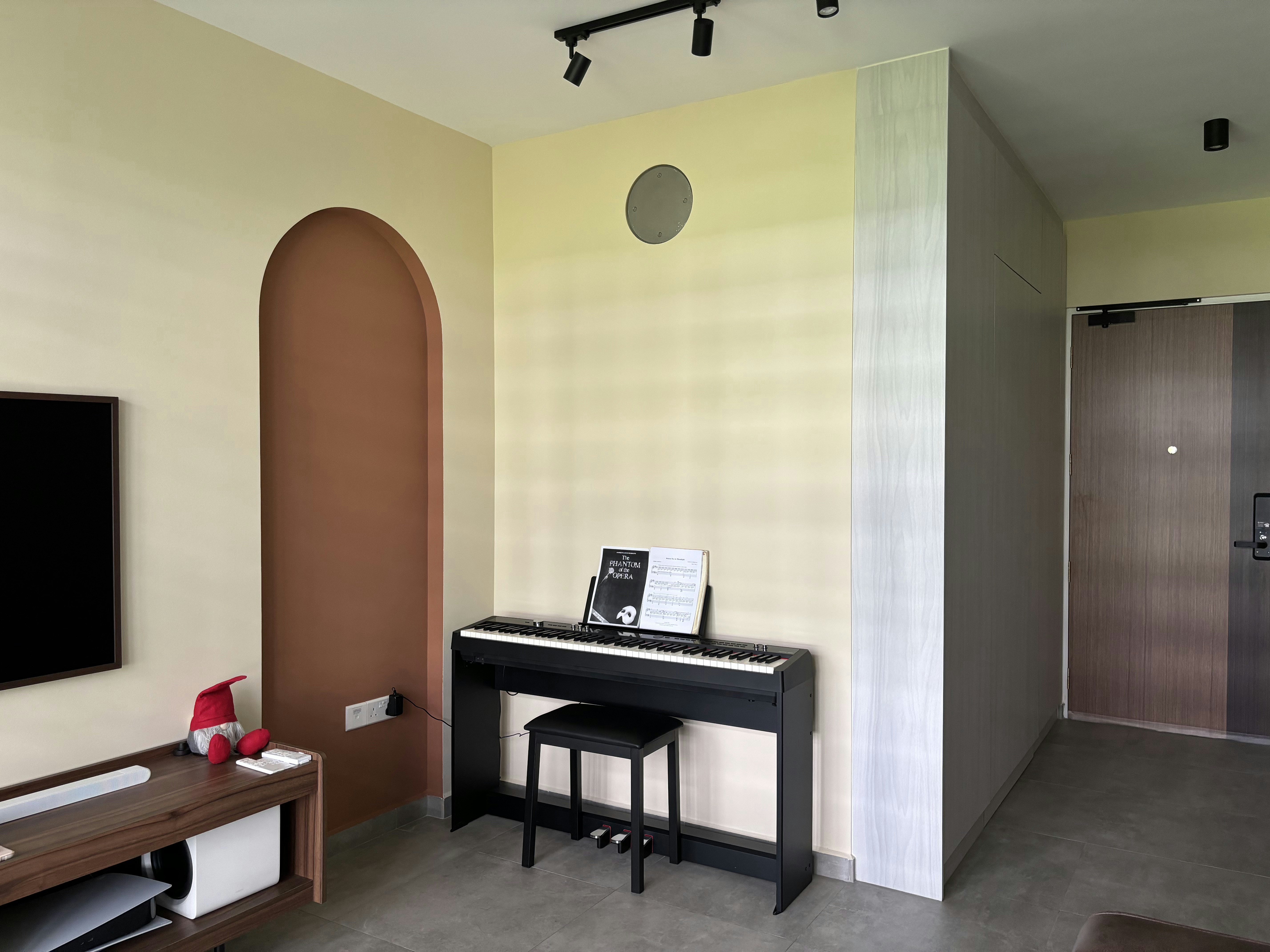 Inside a practical Modern Mediterranean 4RM BTO - Modern minimalist interior, cozy room, elegant decor, contemporary