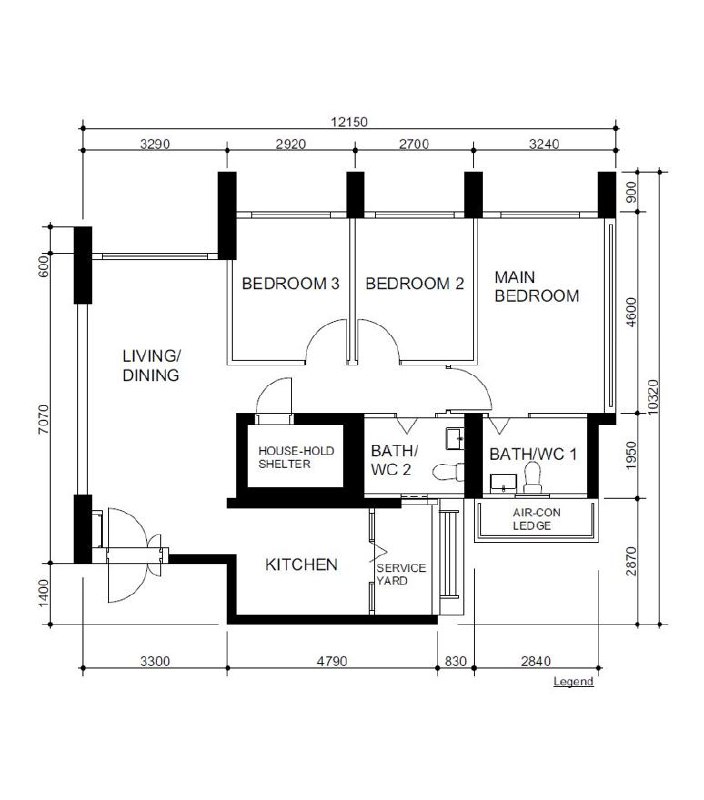 A Japandi Home with a Blue Heart under $30k - Living area, dining area, kitchen, house hold shelter, bathroom, WC, main
