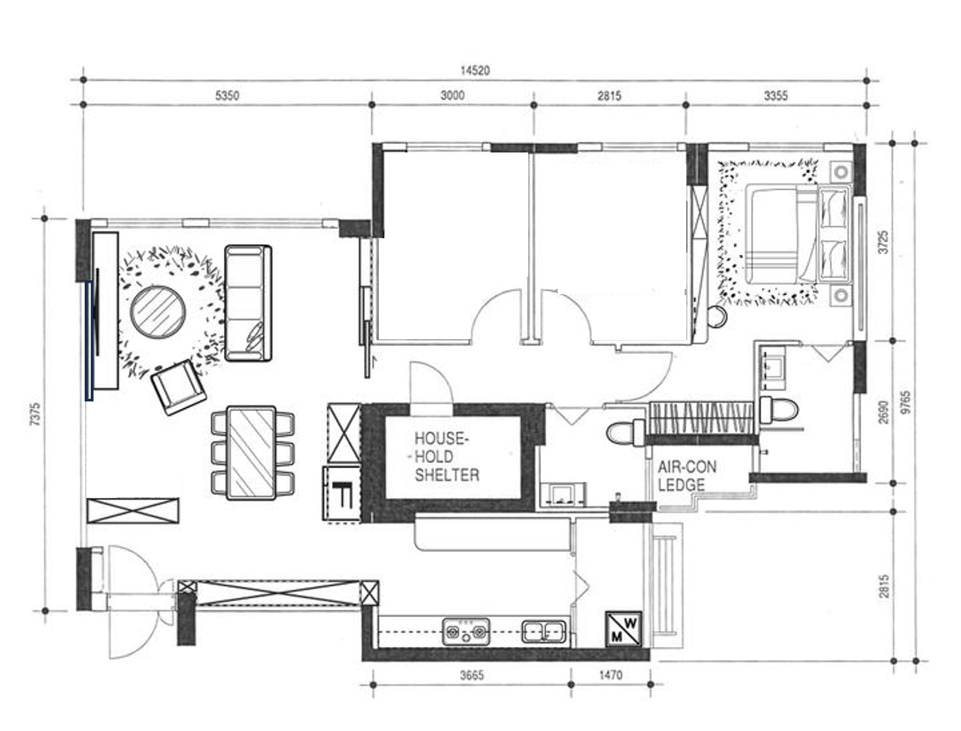 Inside our 5room Japanese inspired home - Multi-functional living space with designated areas for relaxation and
