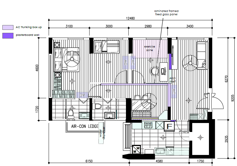 Bright, Airy & Relaxing 4-room Coastal Farmhouse at $40k - Multi-functional living space with exercise zone and air-con LED