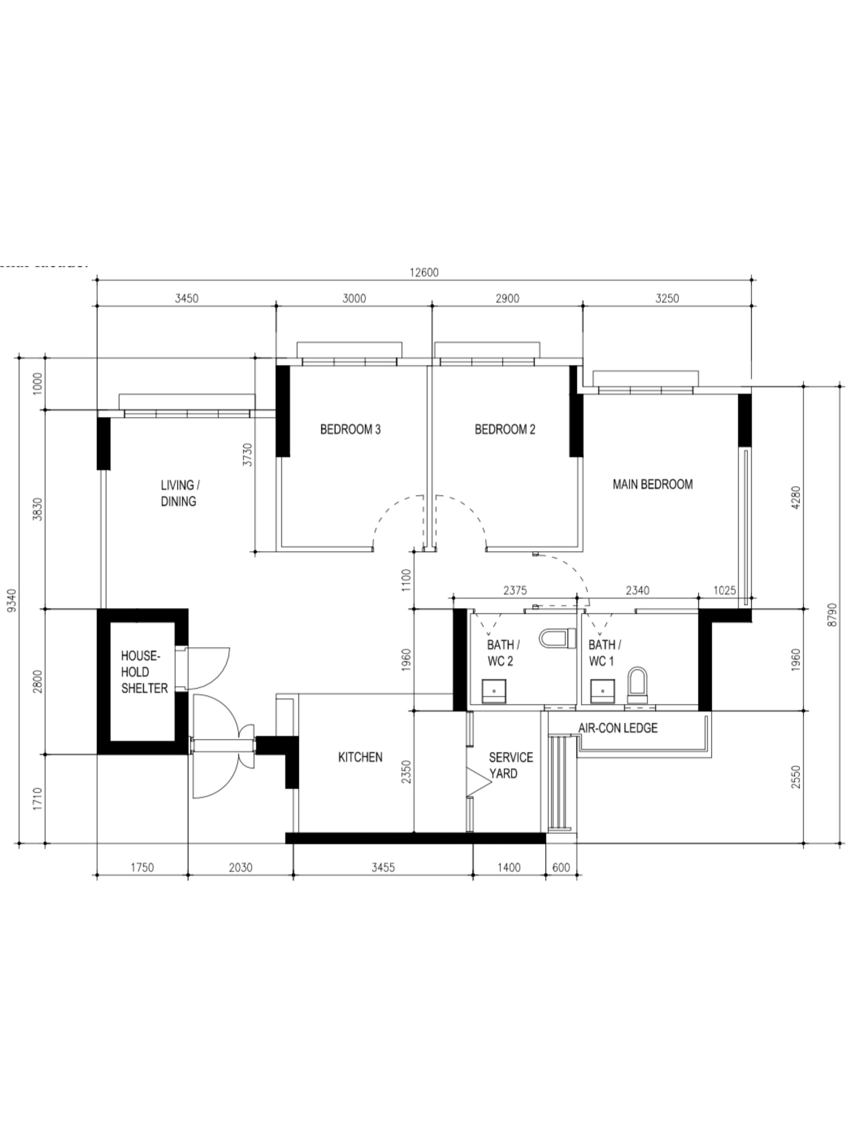 Neutral Palette Japandi Haven in Tampines  - Multi-functional living space with dining area, Central living area with dining