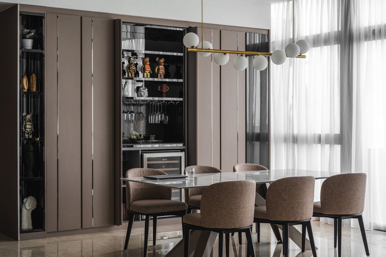 From Renders to Reality: Visualisation is Key! - Modern dining room, sleek kitchen, minimalist design, elegant dining table