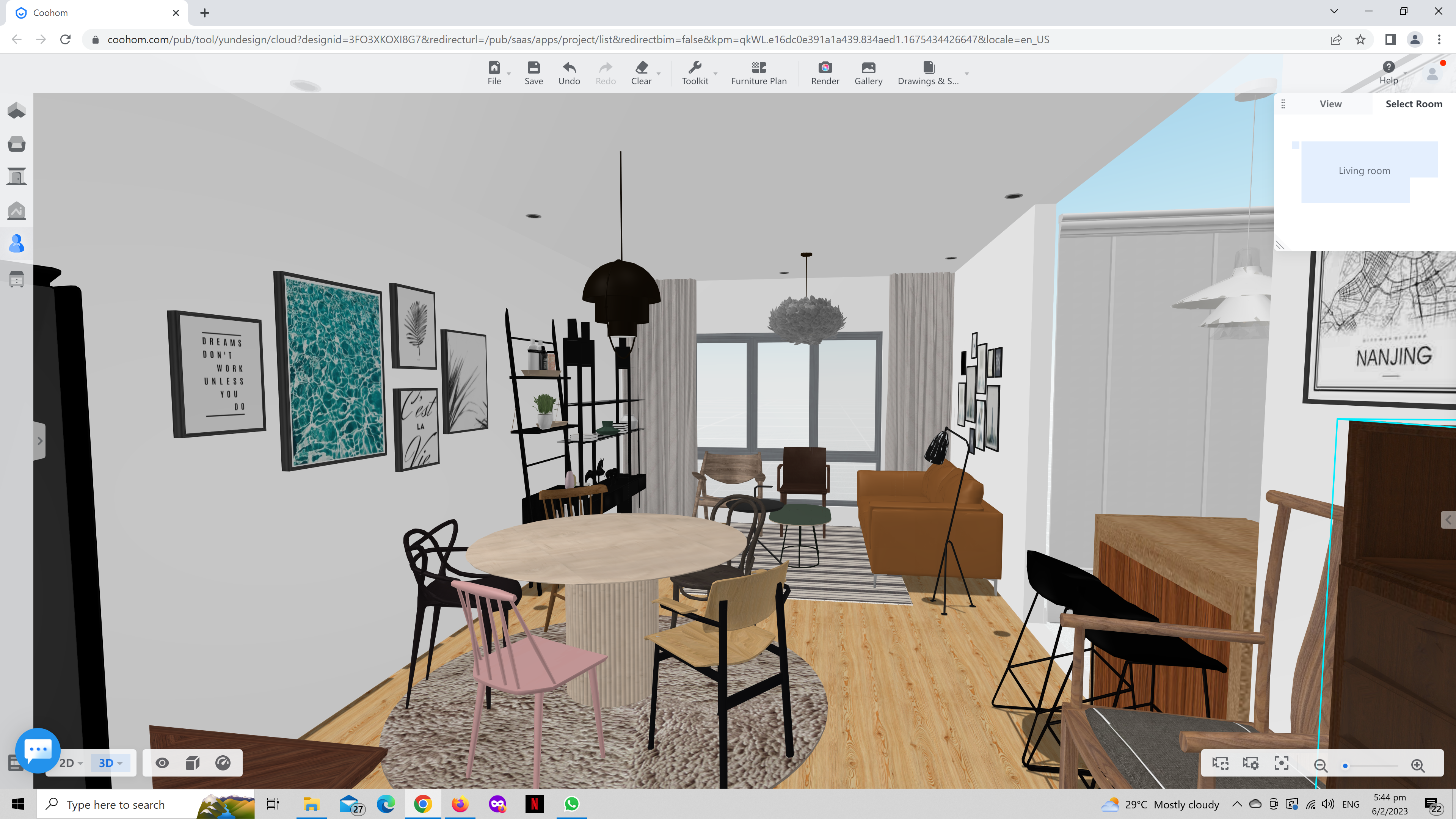 A (3D)Picture Speaks A Thousand Words - Interior design software interface, 3D modeling and rendering, Virtual furniture