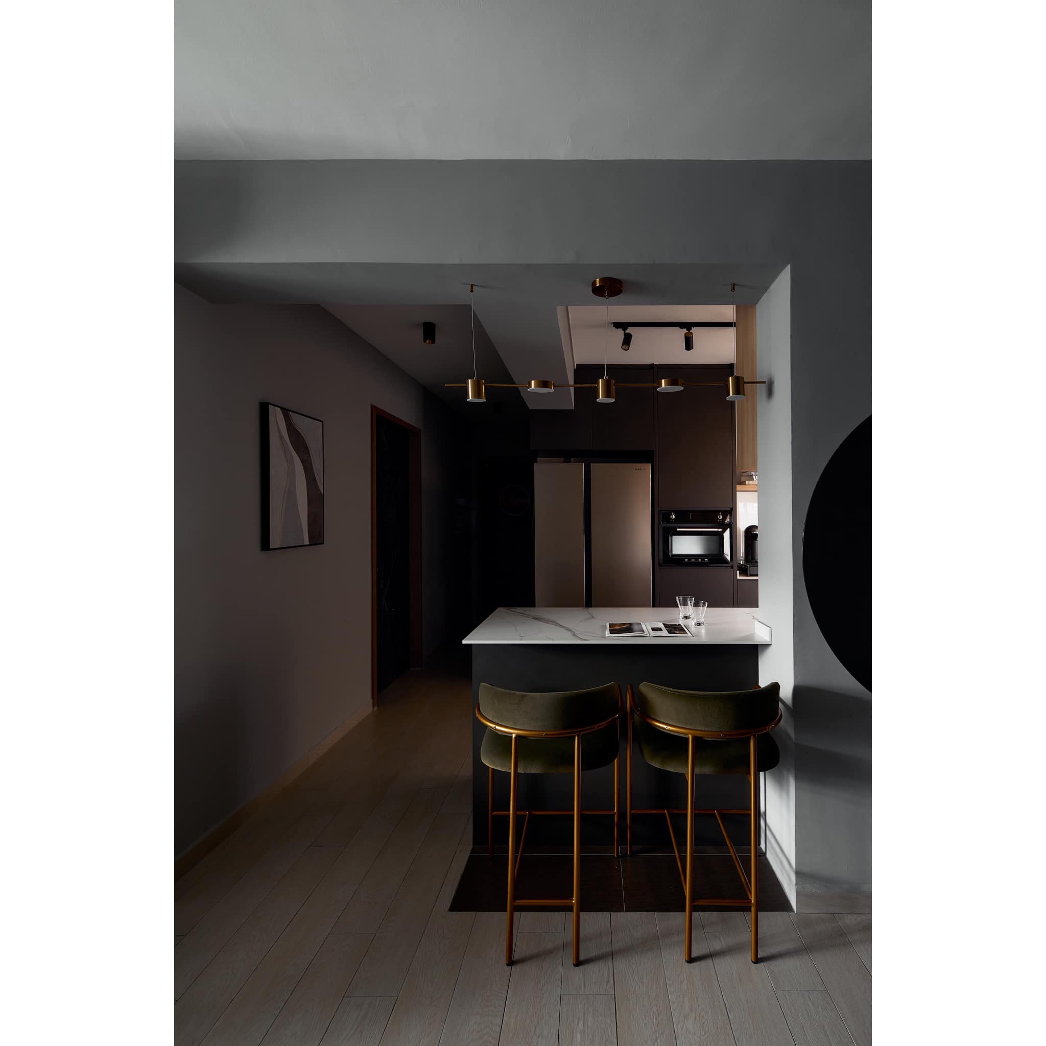 Transforming A 4-room BTO Into A $90k Modern-luxe HDB Hotel  - Modern minimalist kitchen, sleek design, contemporary