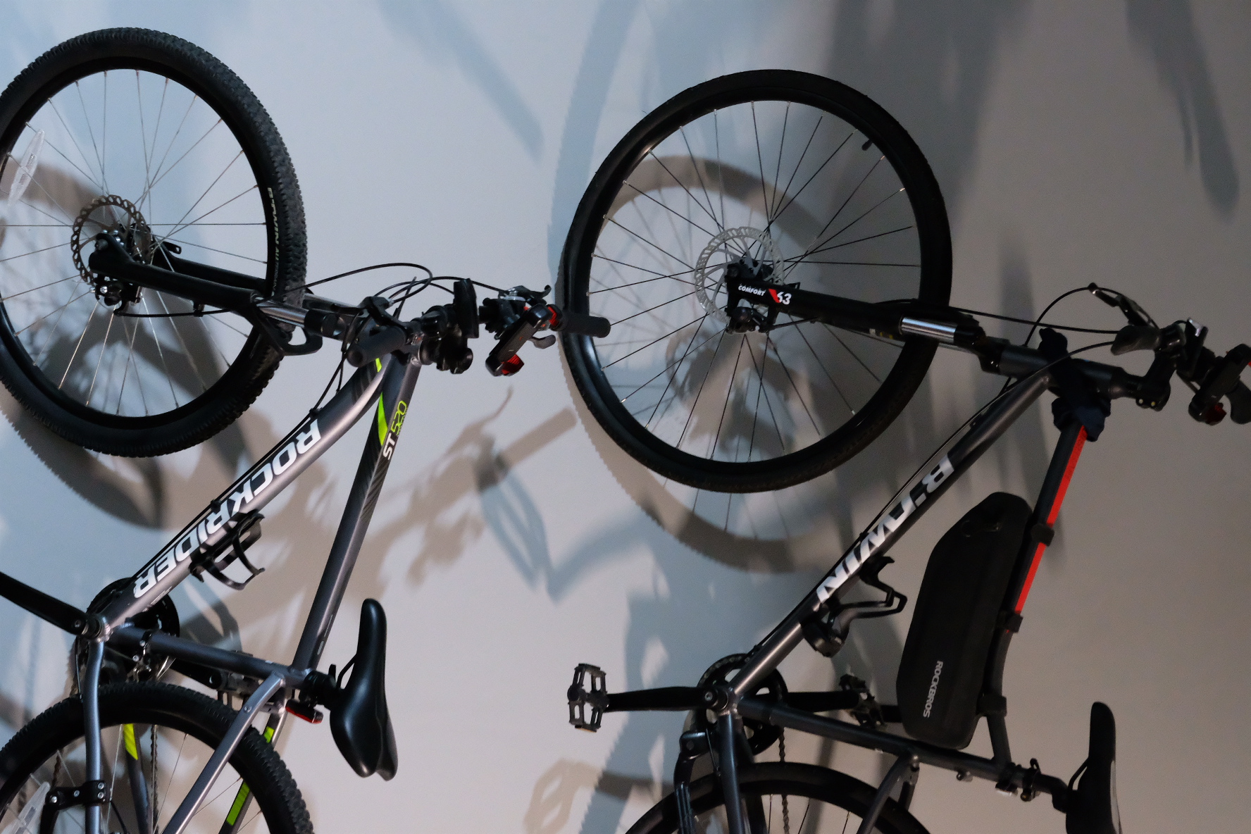 House Tour: Dark Modern Minimalist under 35k Renovation - Mountain bike, black frame, bright neon accents, suspension fork