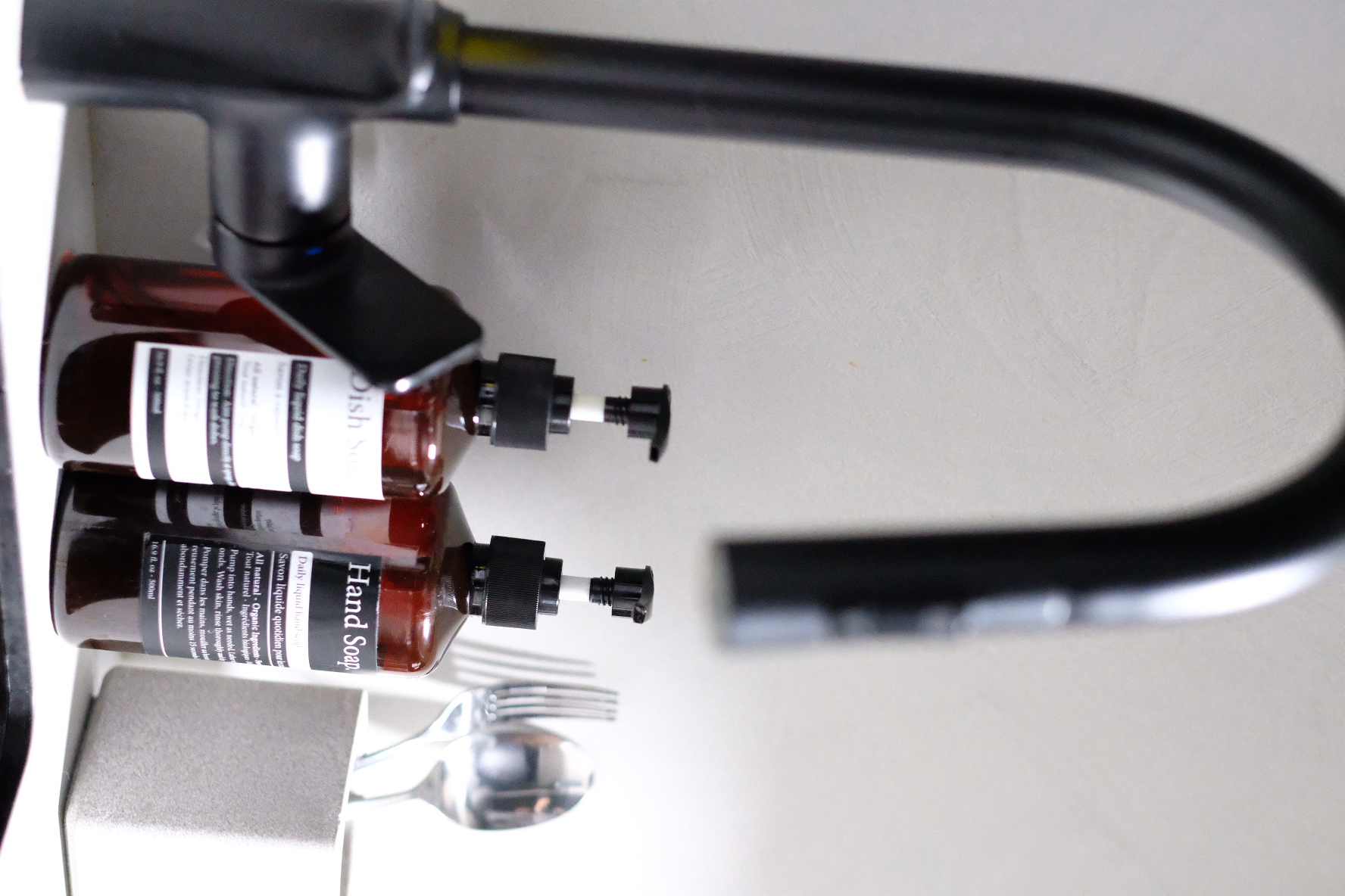 House Tour: Dark Modern Minimalist under 35k Renovation - Hand soap dispenser, hand soap bottle, black pump dispenser