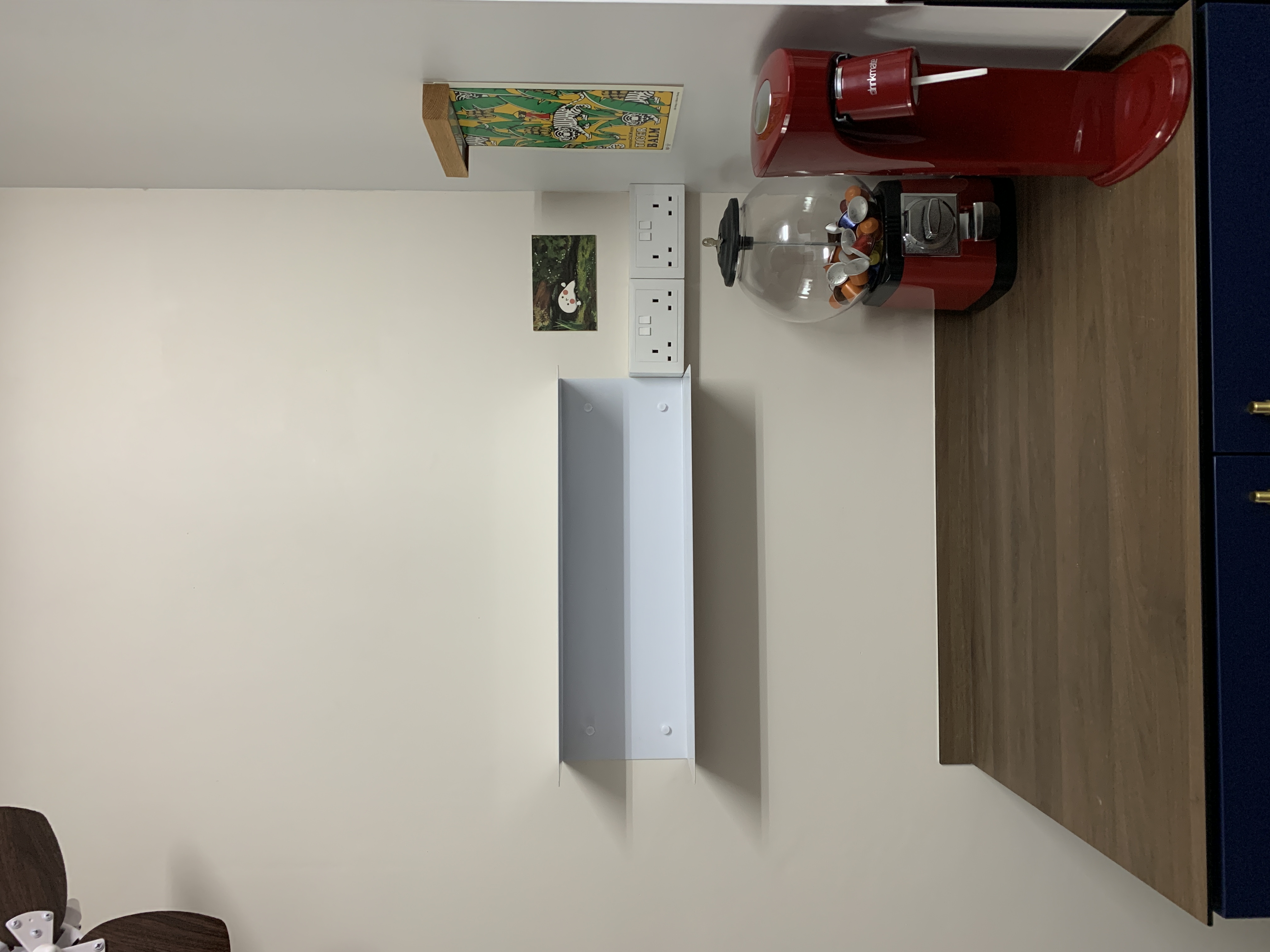 Leveling Up Our Coffee Corner  - Mint green wall, minimalist design, white ceiling, wooden trim, modern decor, white
