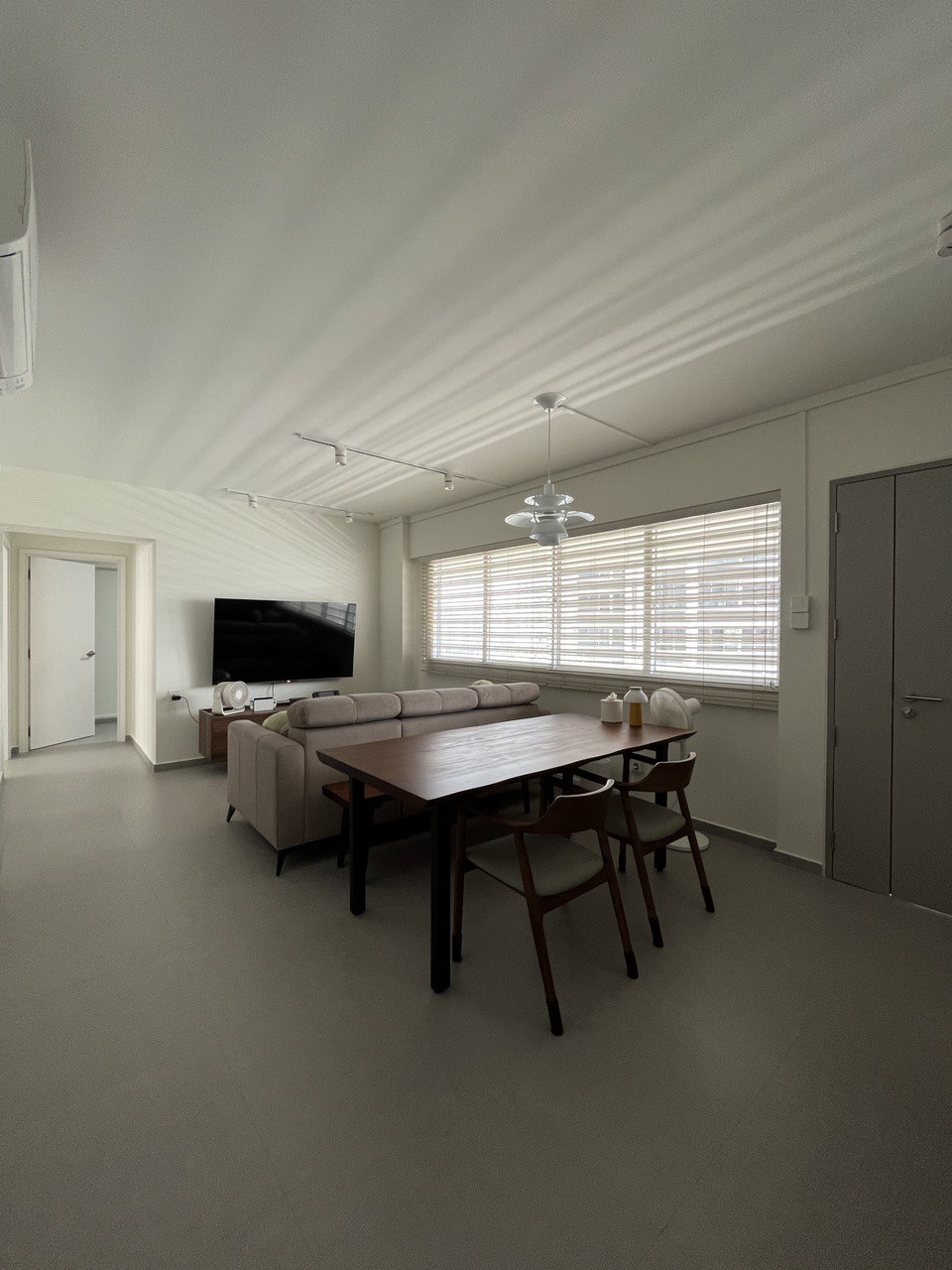 Dining Area - zero carpentry for flexibility of hosting our guests! - Modern minimalist living room with sleek furniture