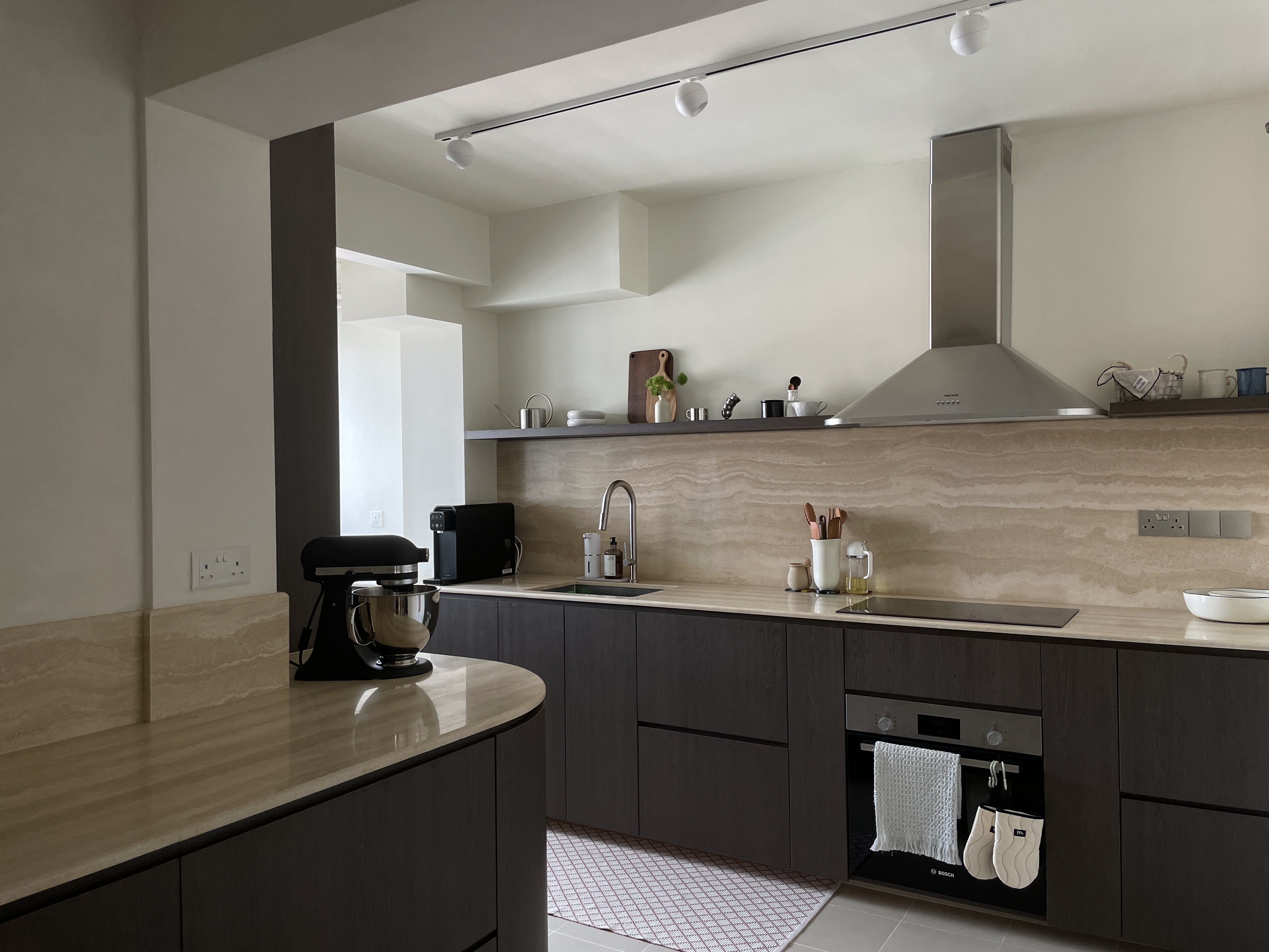 Inside our $45k Limewashed Reno Home: Minimalist Mid-Century Modern  - Modern kitchen with sleek design, minimalist