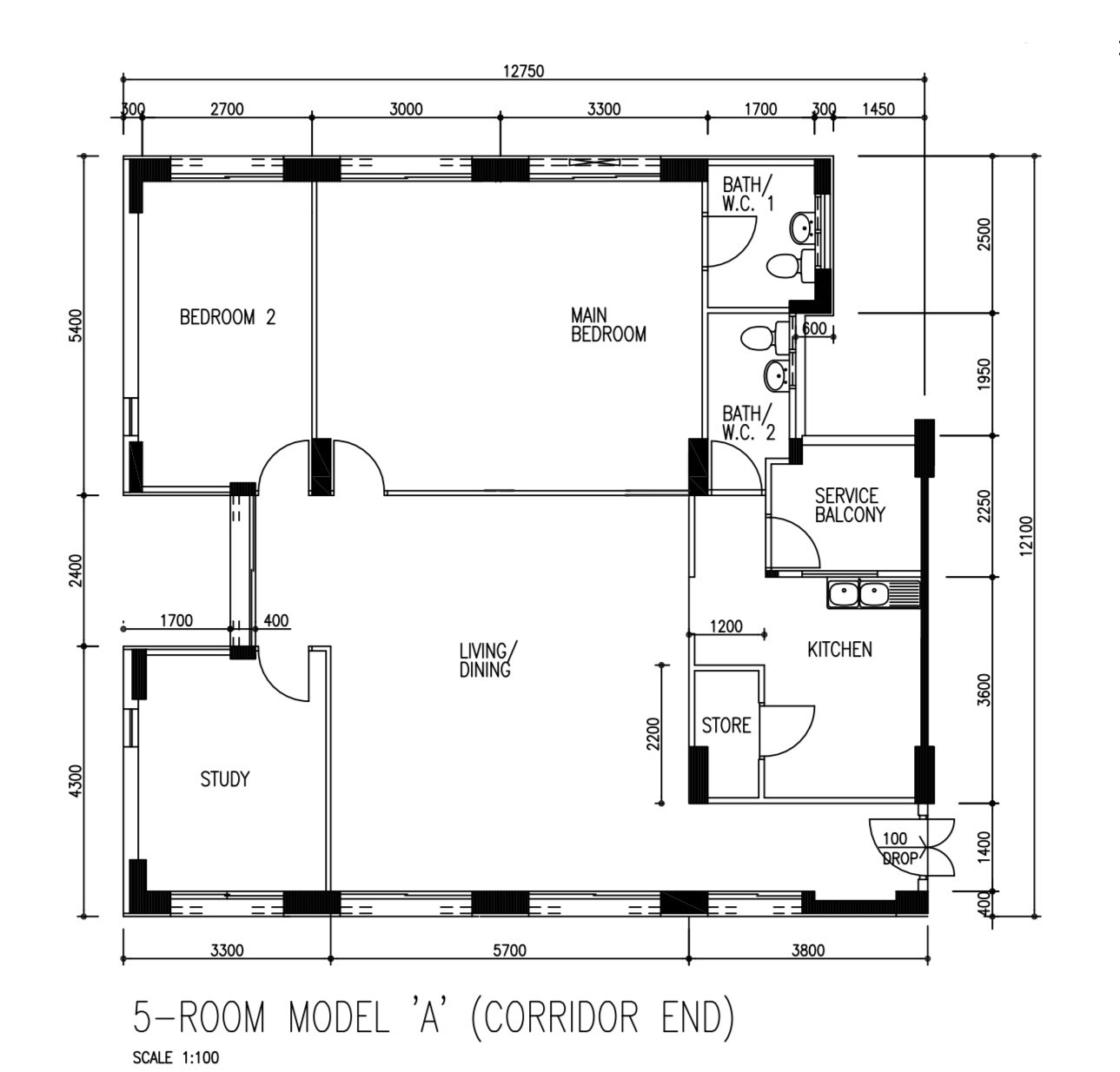Our $85k renovation to house our toy collection & museum!  - 5-room model with corridor end layout, 2-bedroom, 1-bathroom