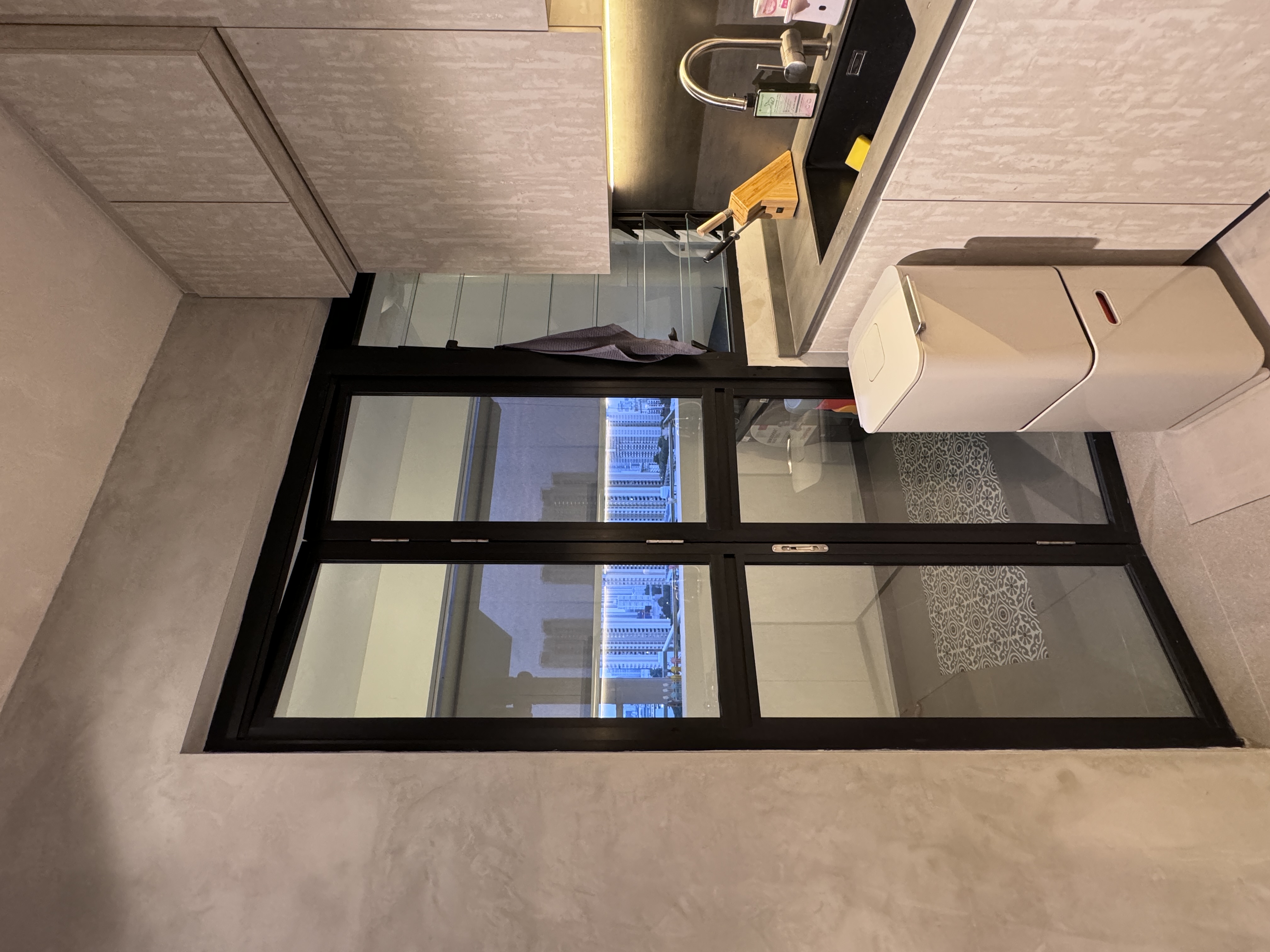 Check out this spacious dream home, a mix of Sabi Sabi & Industrial - Modern kitchen interior, sleek cabinetry, minimalist