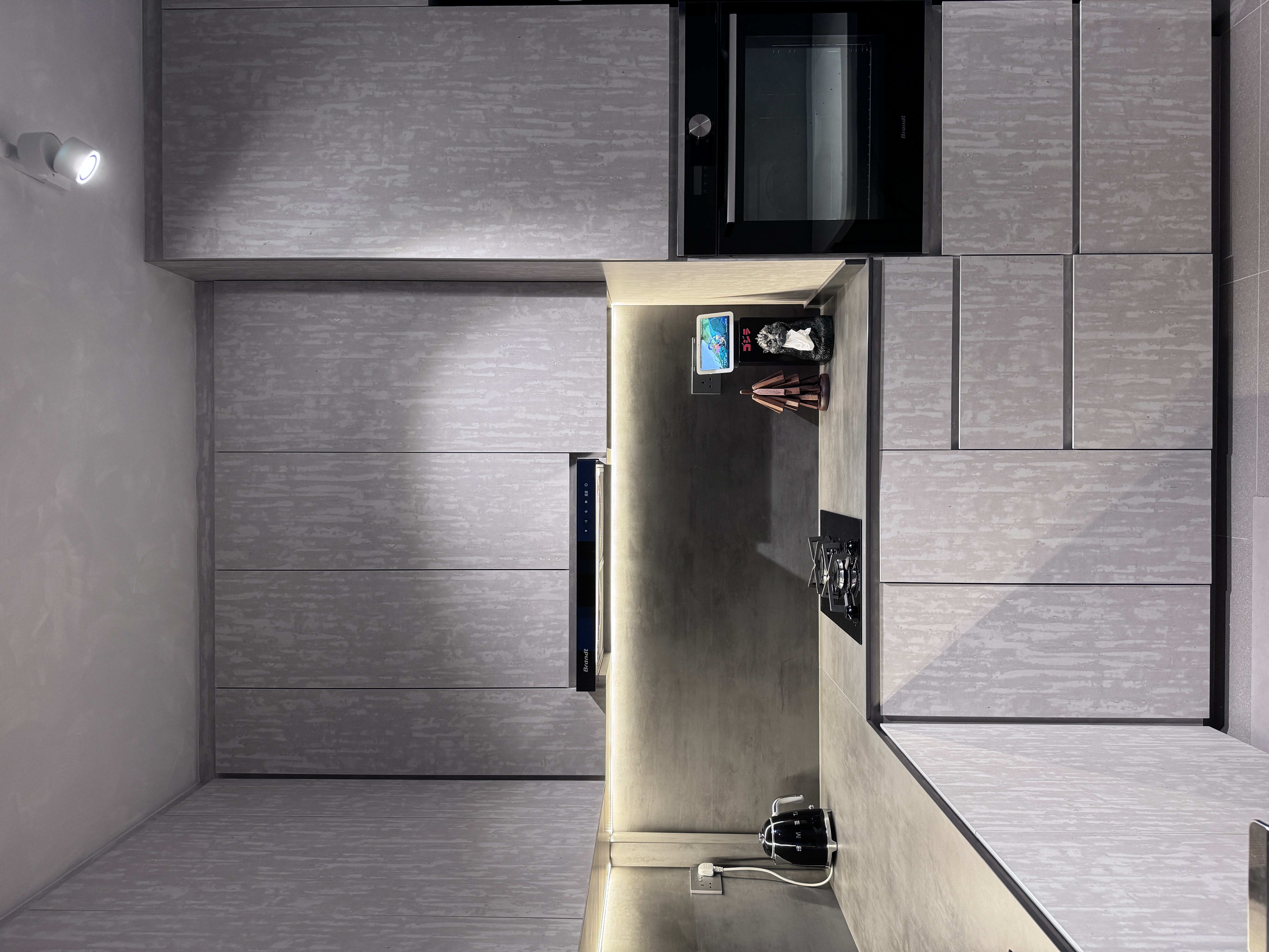 Check out this spacious dream home, a mix of Sabi Sabi & Industrial - Modern minimalist kitchen, sleek appliances, black and