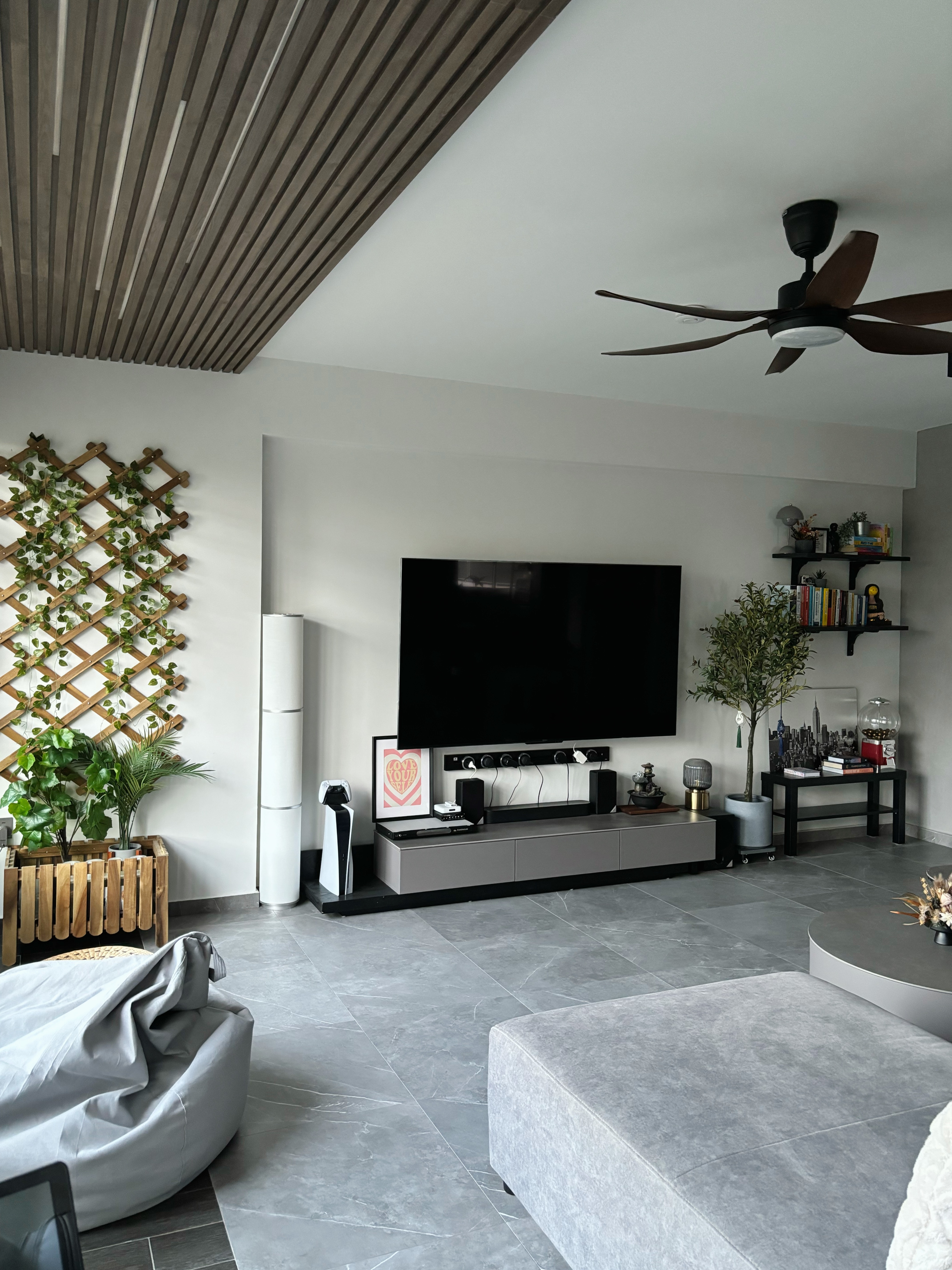 The Magic of Home by Potterhomeadventures - Modern living room, minimalist design, contemporary decor, large flat-screen TV