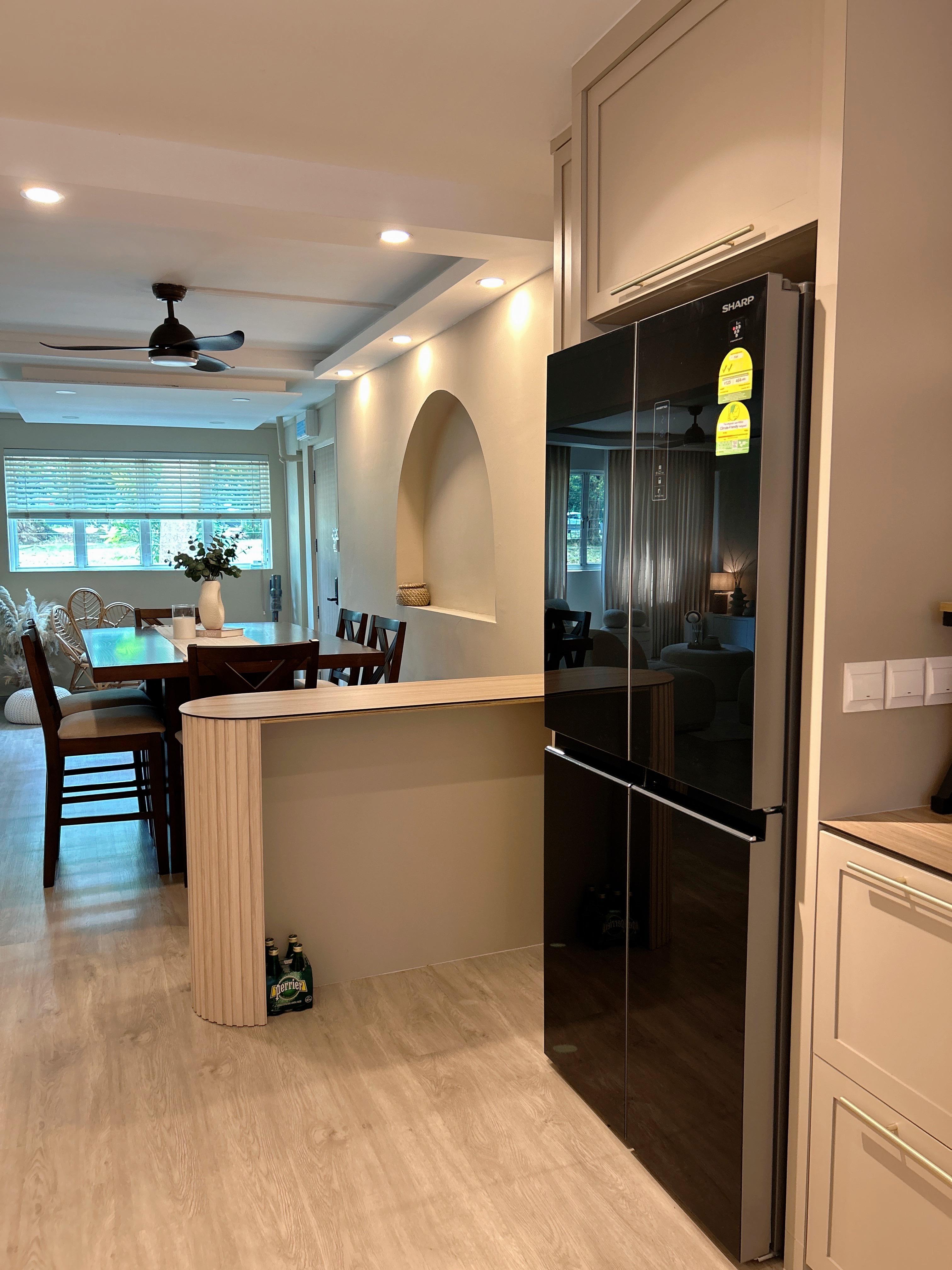 An Open-Concept Galley Kitchen: Where Style Meets Function - Modern kitchen with sleek appliances, minimalist design, large