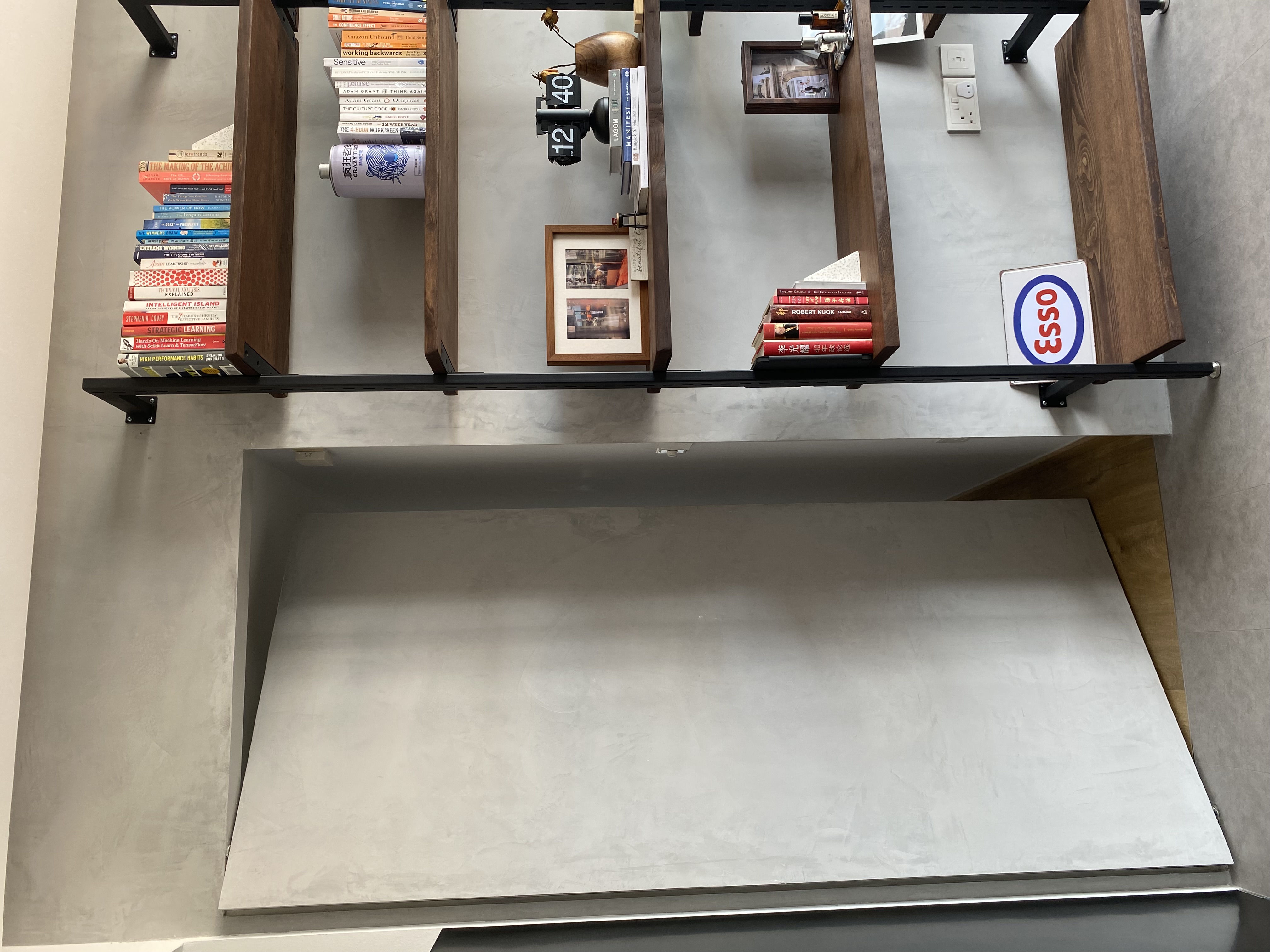 Dining, living, working and everything in between - Wooden bookshelf, minimalist design, modern decor, bookshelf with books