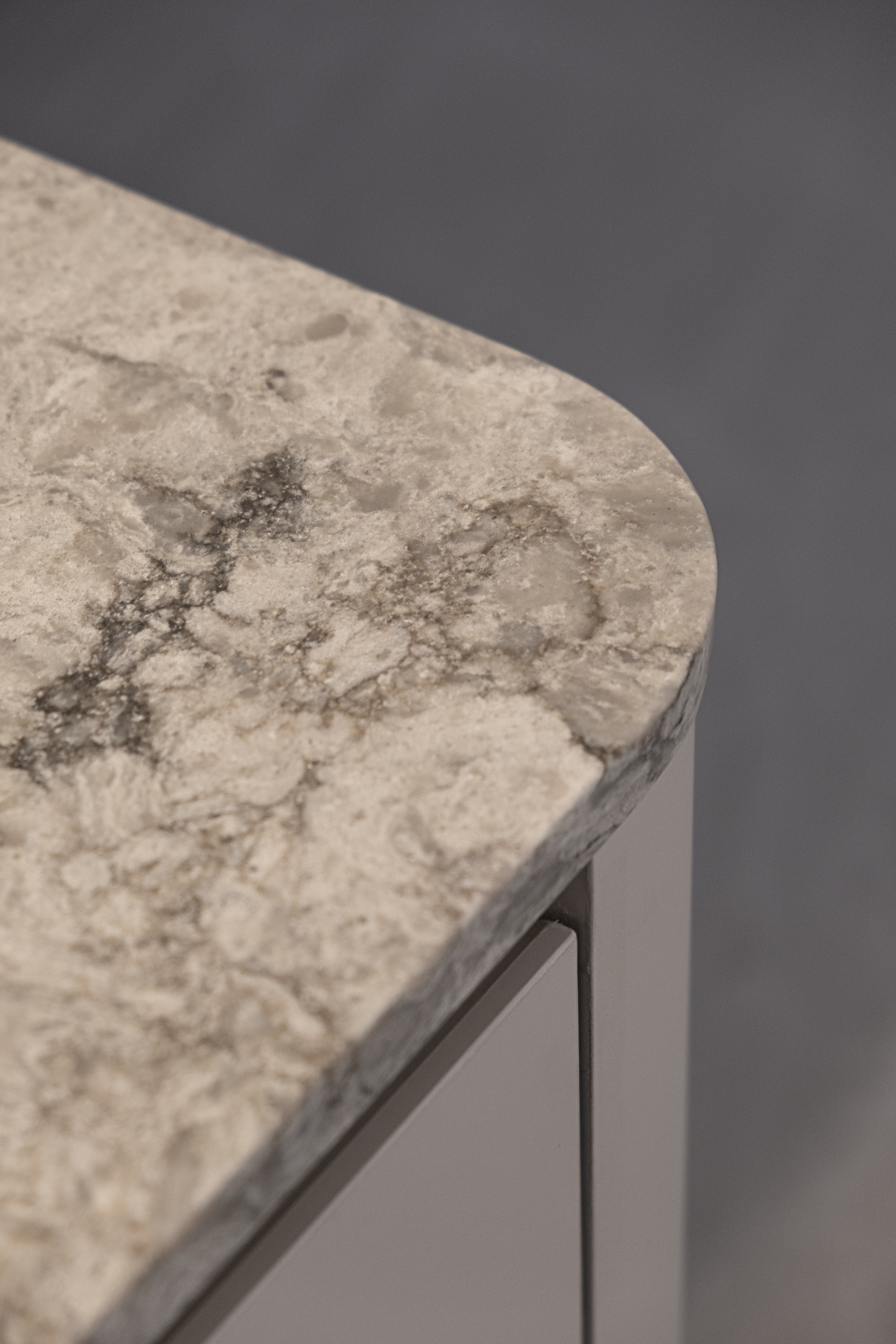 Turning Kitchen to Cosy Dining Area - Granite countertop, marble texture, natural stone, irregular patterns, soft gray color