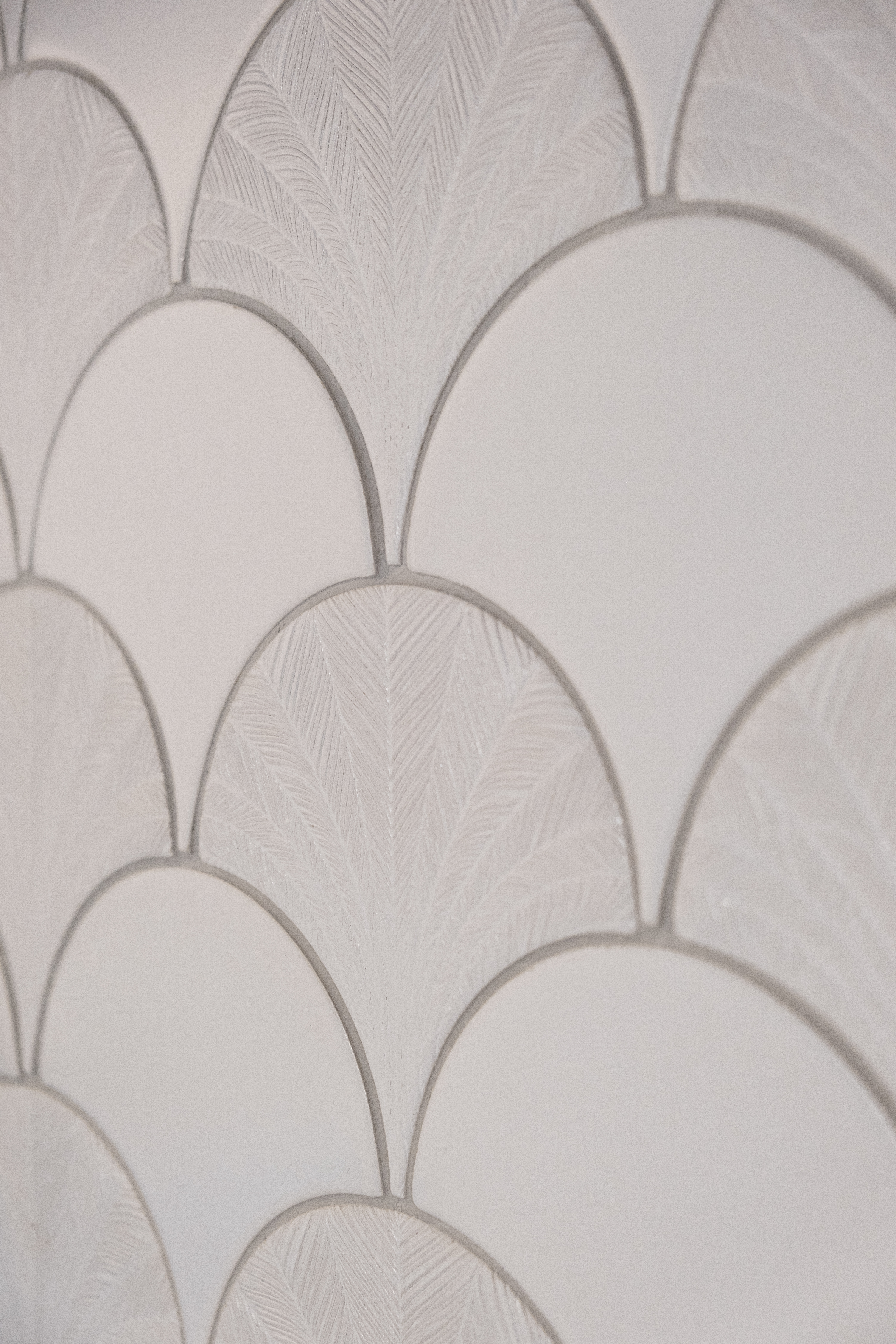 Turning Kitchen to Cosy Dining Area - White, circular, leaf pattern, intricate design, elegant, sophisticated, artistic