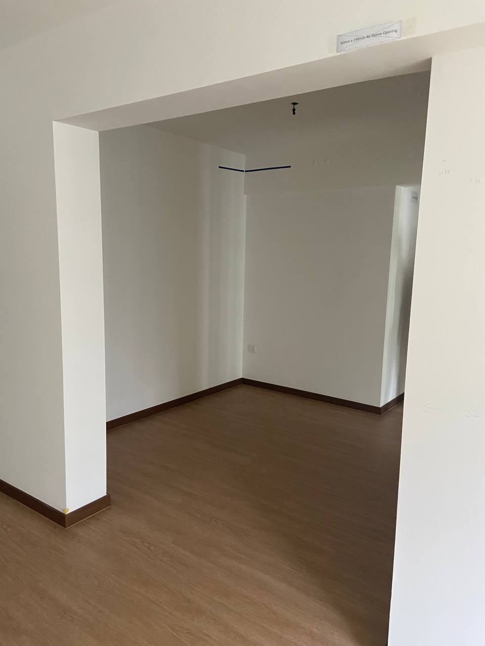 Our Cosy Space for Coffee, Tea & Dining - Empty room with plain white walls and wooden flooring, Minimalist interior space