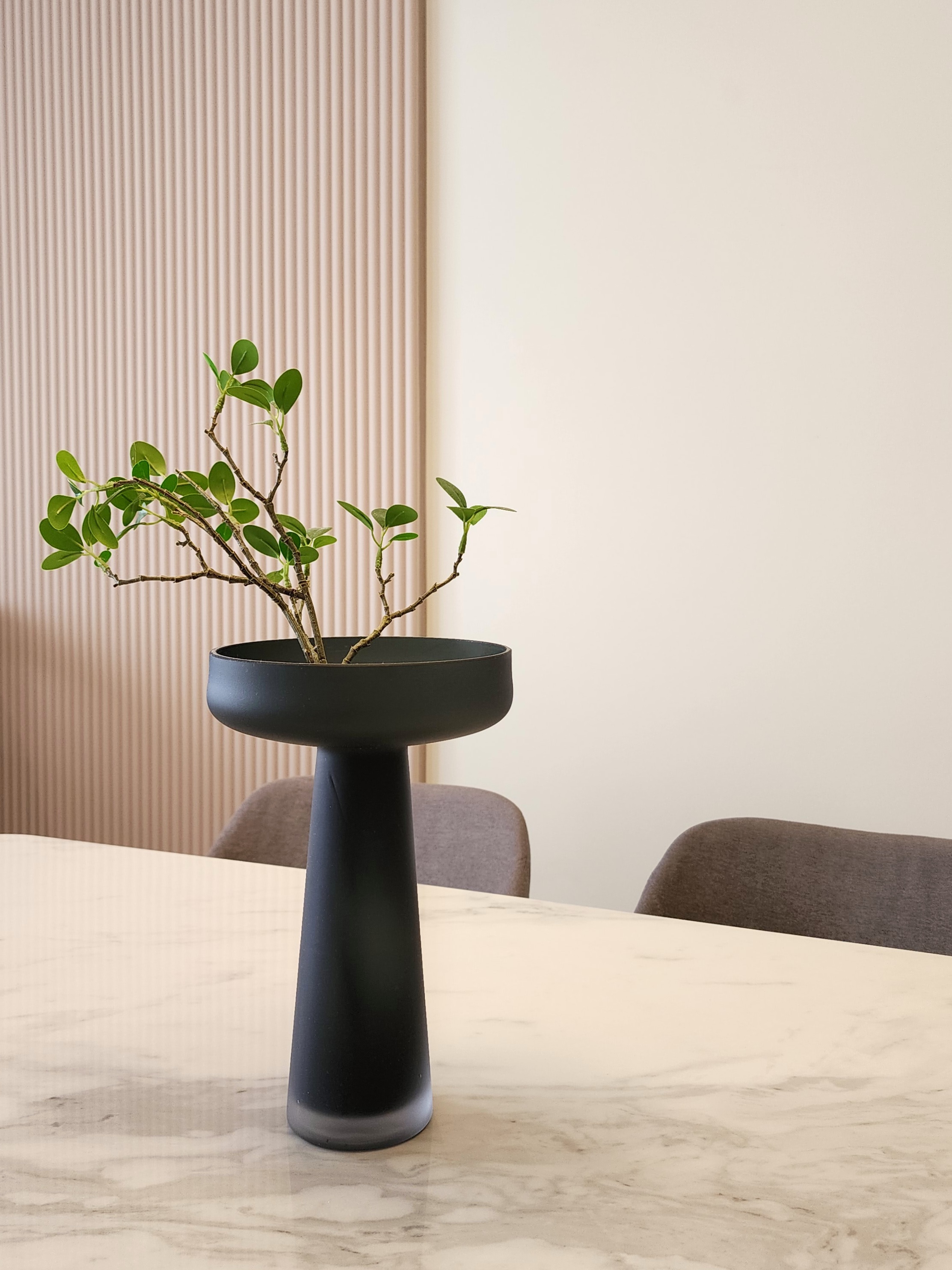 Our Dining Area: Simple, Fuss-Free, Perfect For This Season In Life  - modern indoor setting, minimalist decor, sleek black