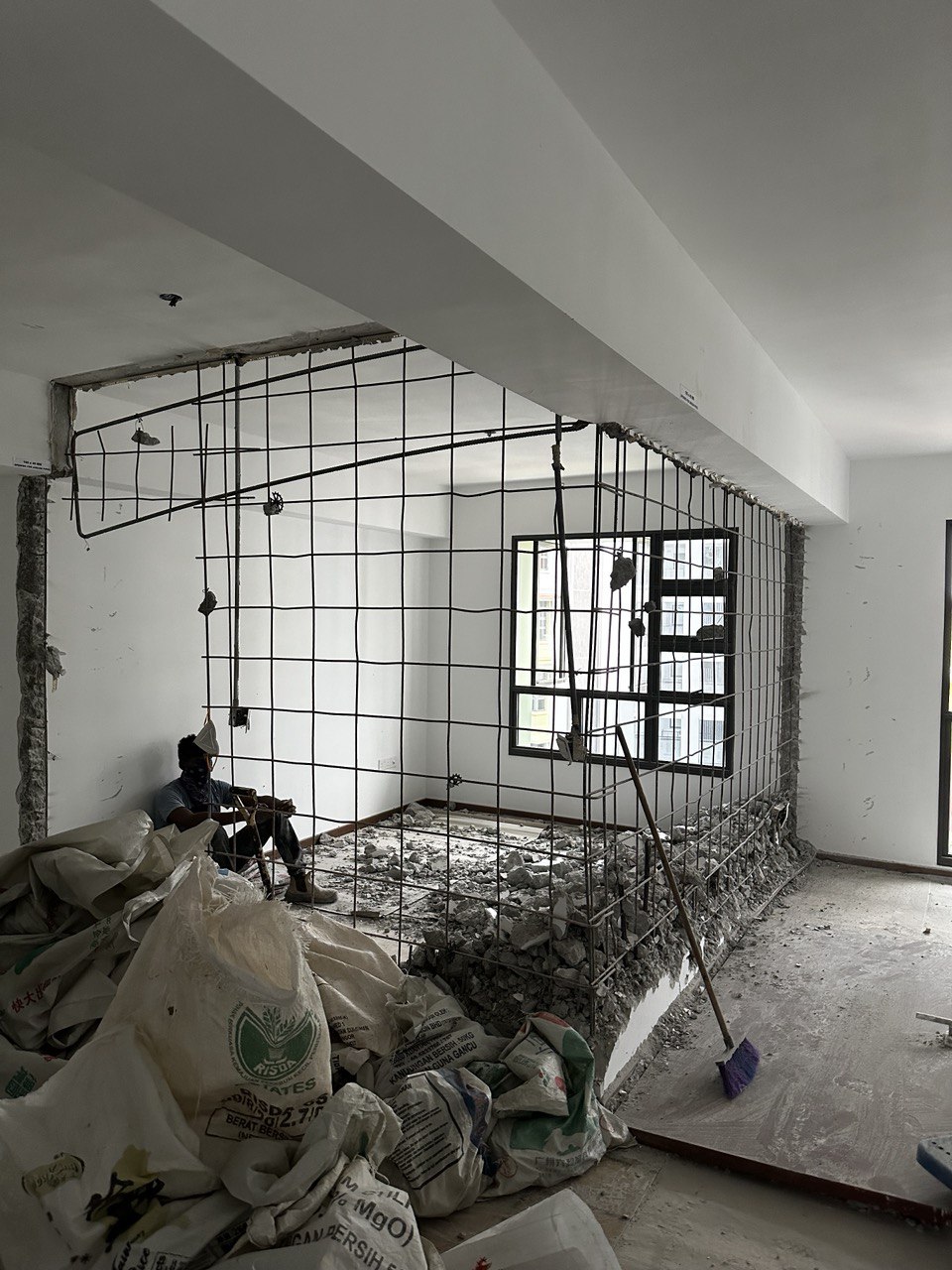Hack it! Making room for dining in our 4 RM BTO - Construction site, renovation, unfinished room, debris, scaffolding