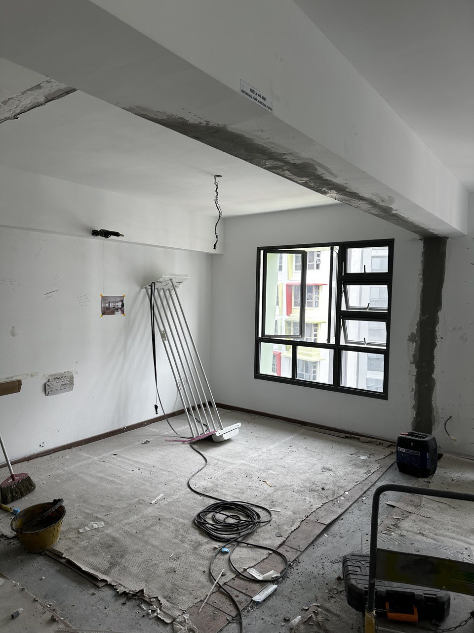 Hack it! Making room for dining in our 4 RM BTO - unfinished room, renovation in progress, construction site, unfinished