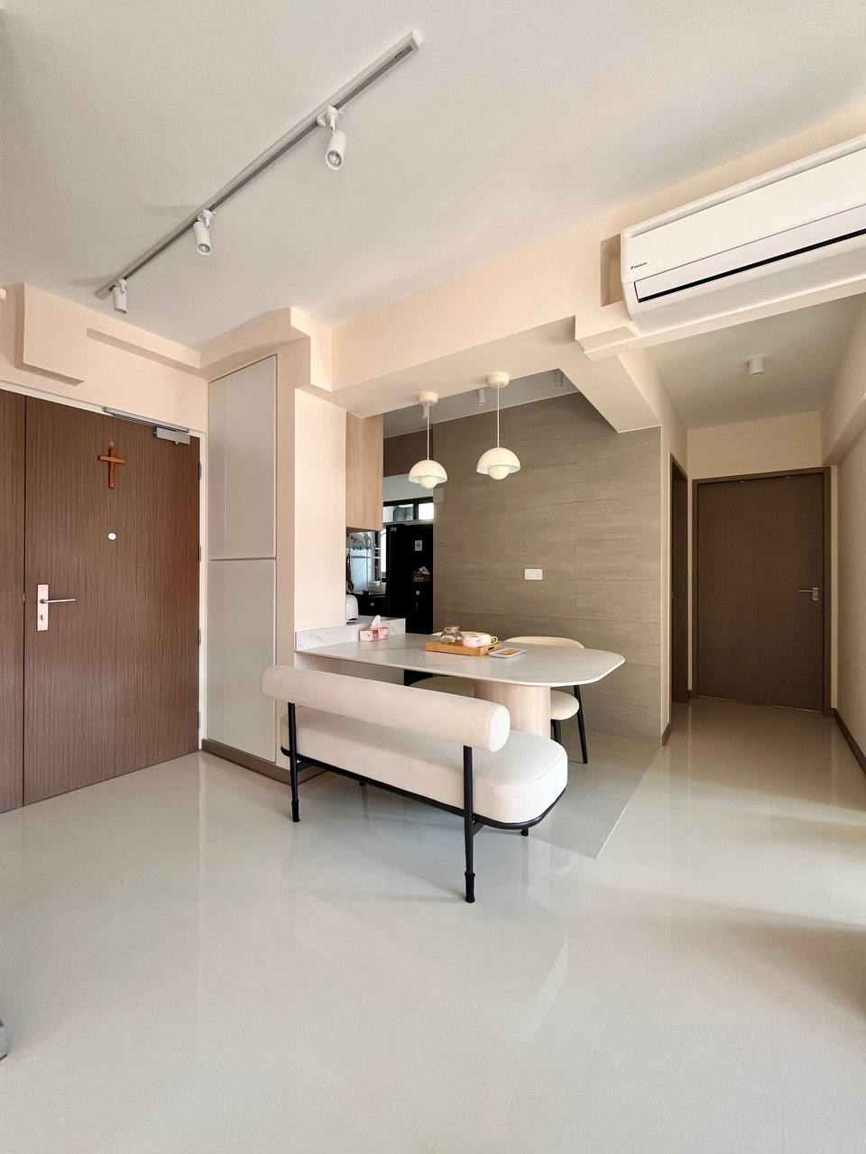 Dining Space: An Extension from Kitchen For Maximised Functionality - Modern kitchen and dining area, minimalist design, open