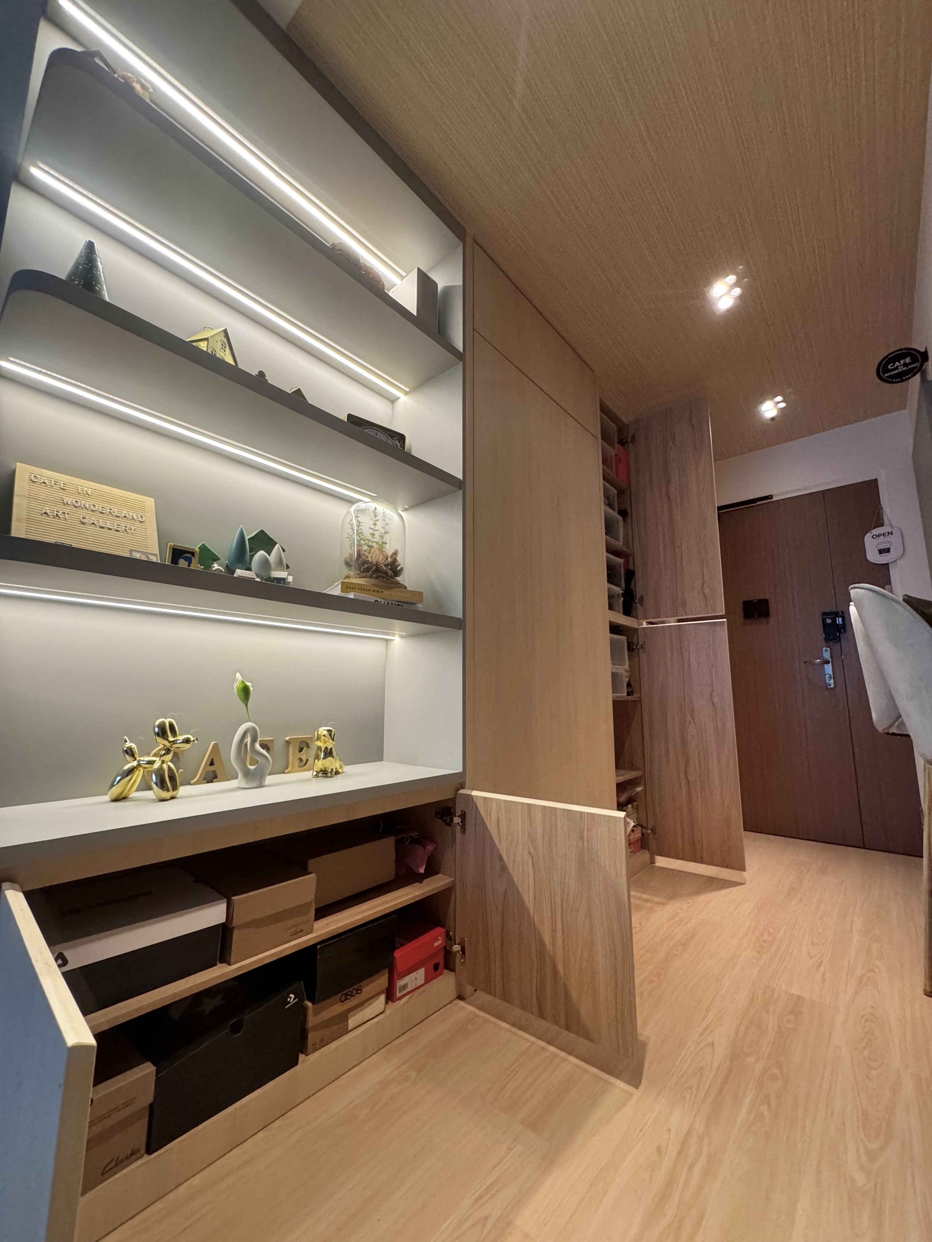 Secret Storage Spaces: The Collections Behind the Doors - Shelf with decorative items, minimalist design, modern aesthetic