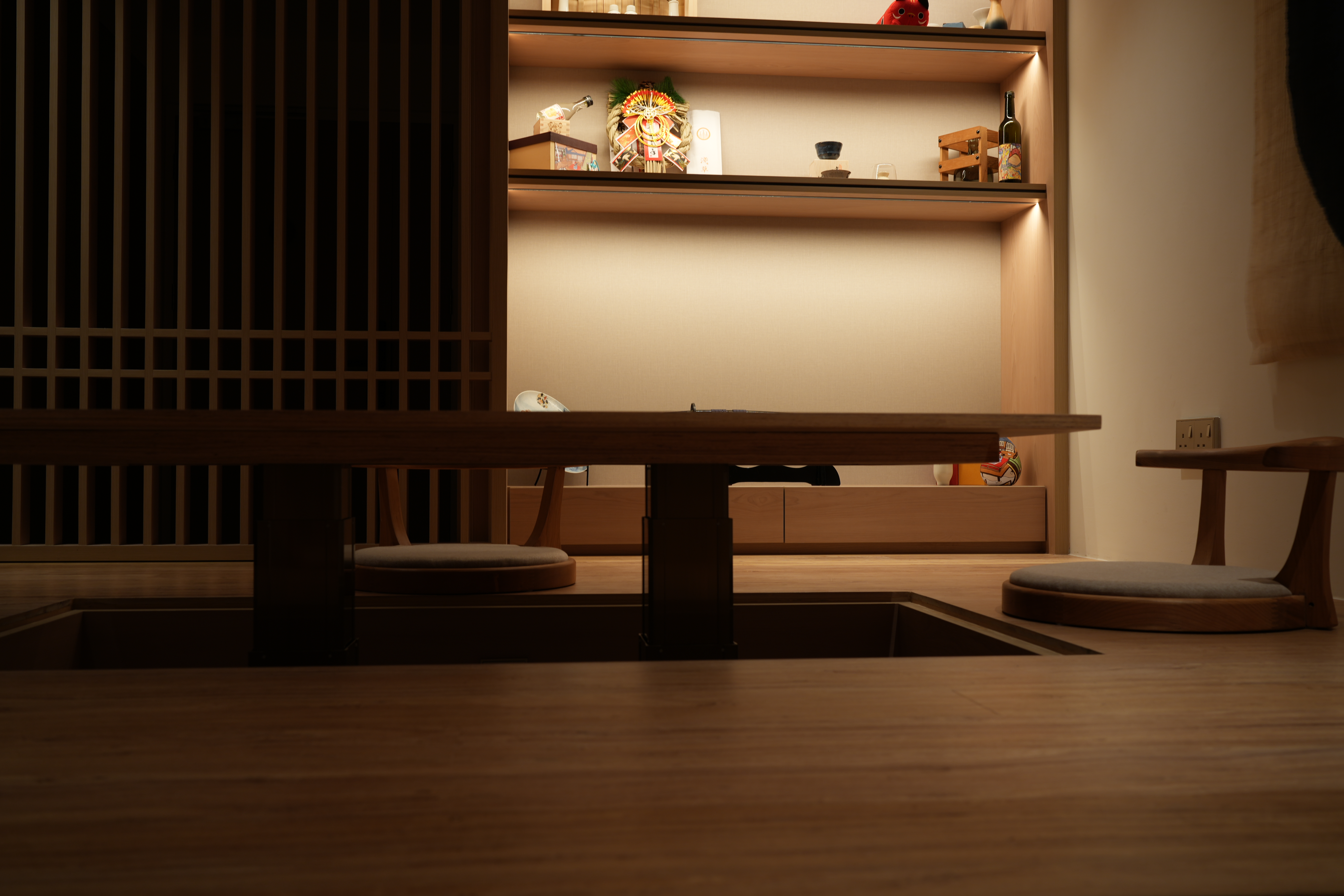 Choosing an ID is as important as choosing your home - Wooden shelf, minimalist design, modern decor, soft lighting, serene