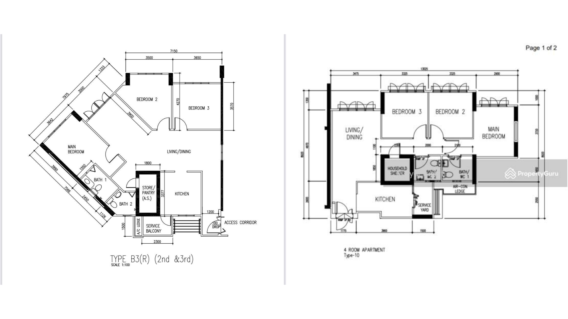 Finding a House and Making a Home - 4-room apartment layout, Type B3 (2nd & 3rd floor), 2-story design, 10-room building