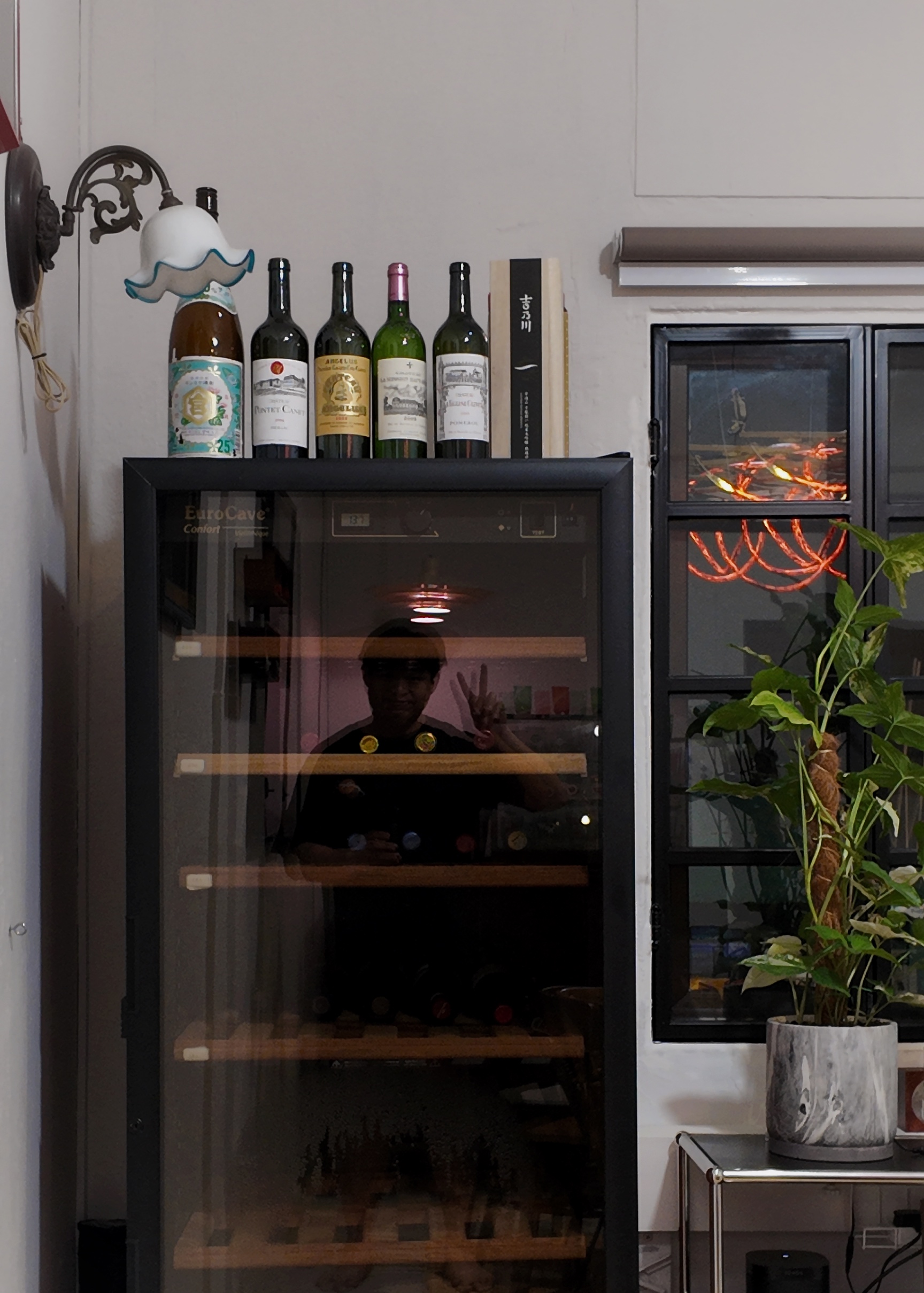 Ling, Ling! Dinner’s served!  - wine bottles, wine glasses, wine rack, wine glasses on shelf, wine bottles on shelf, wine