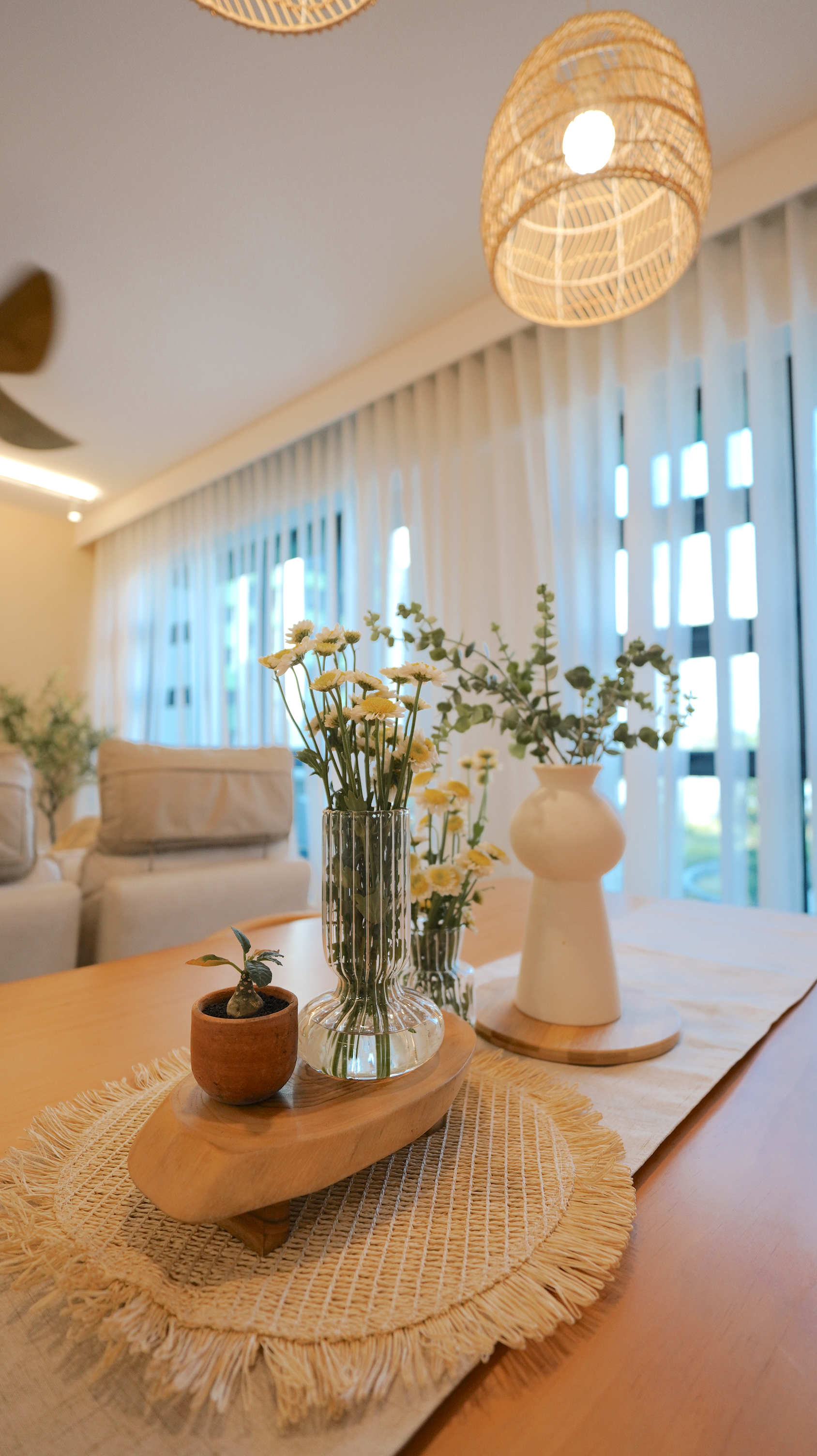 Communal dining space - Calming vibes with a touch of modern farmhouse - vibrant living room, cozy atmosphere, modern decor