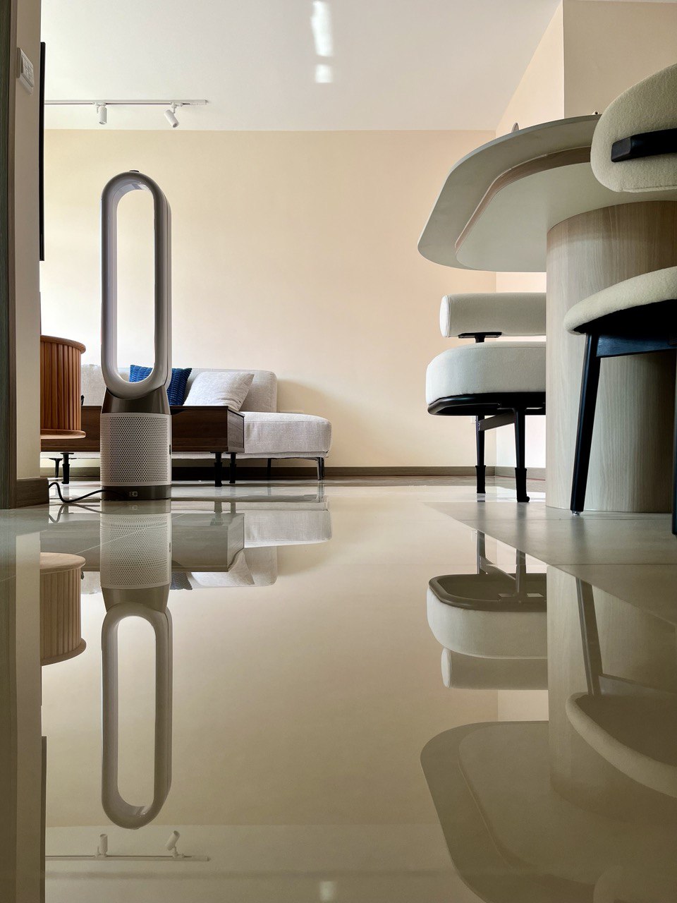 Dining Space: An Extension from Kitchen For Maximised Functionality - smart home device, modern living room, minimalist