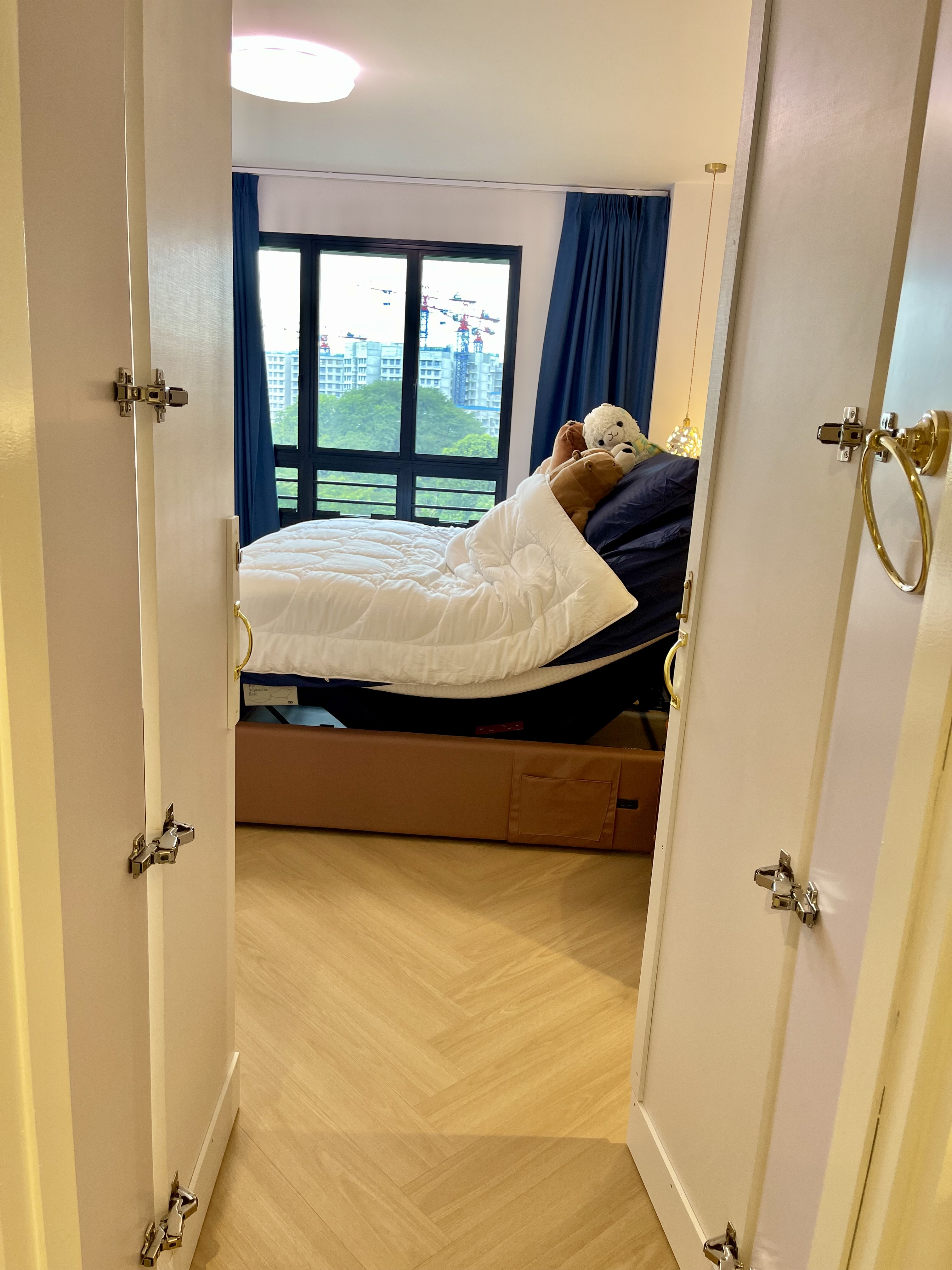 A Cosy Sanctuary: Our Slumber Haven With A Concealed Bathroom & Vanity - Bedroom interior, bedroom view, bedroom door, wooden