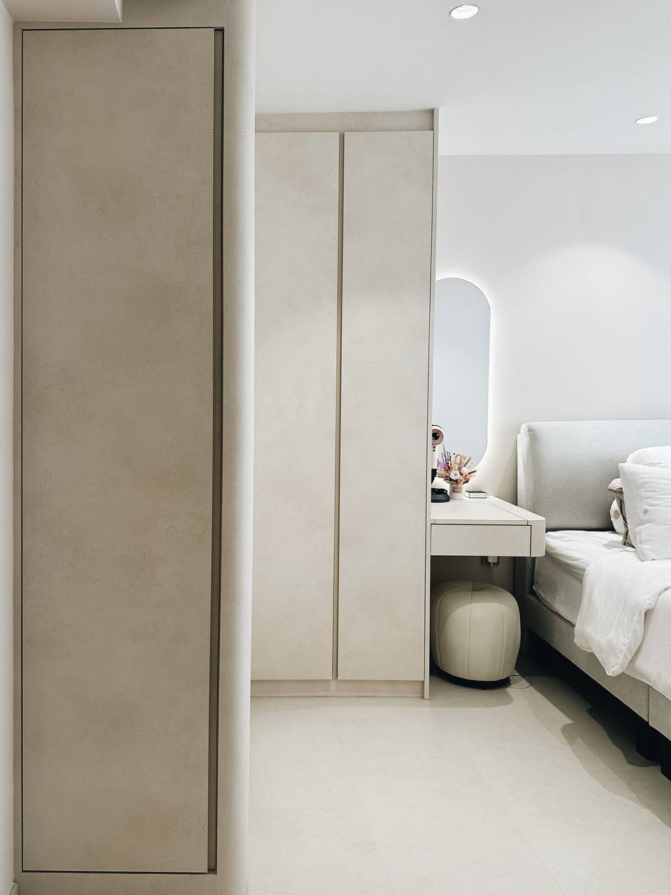 Our Bedroom: 5 Tips for a cozy, clutter-free bedroom!  - Light beige wardrobe, minimalist design, modern decor, neutral color