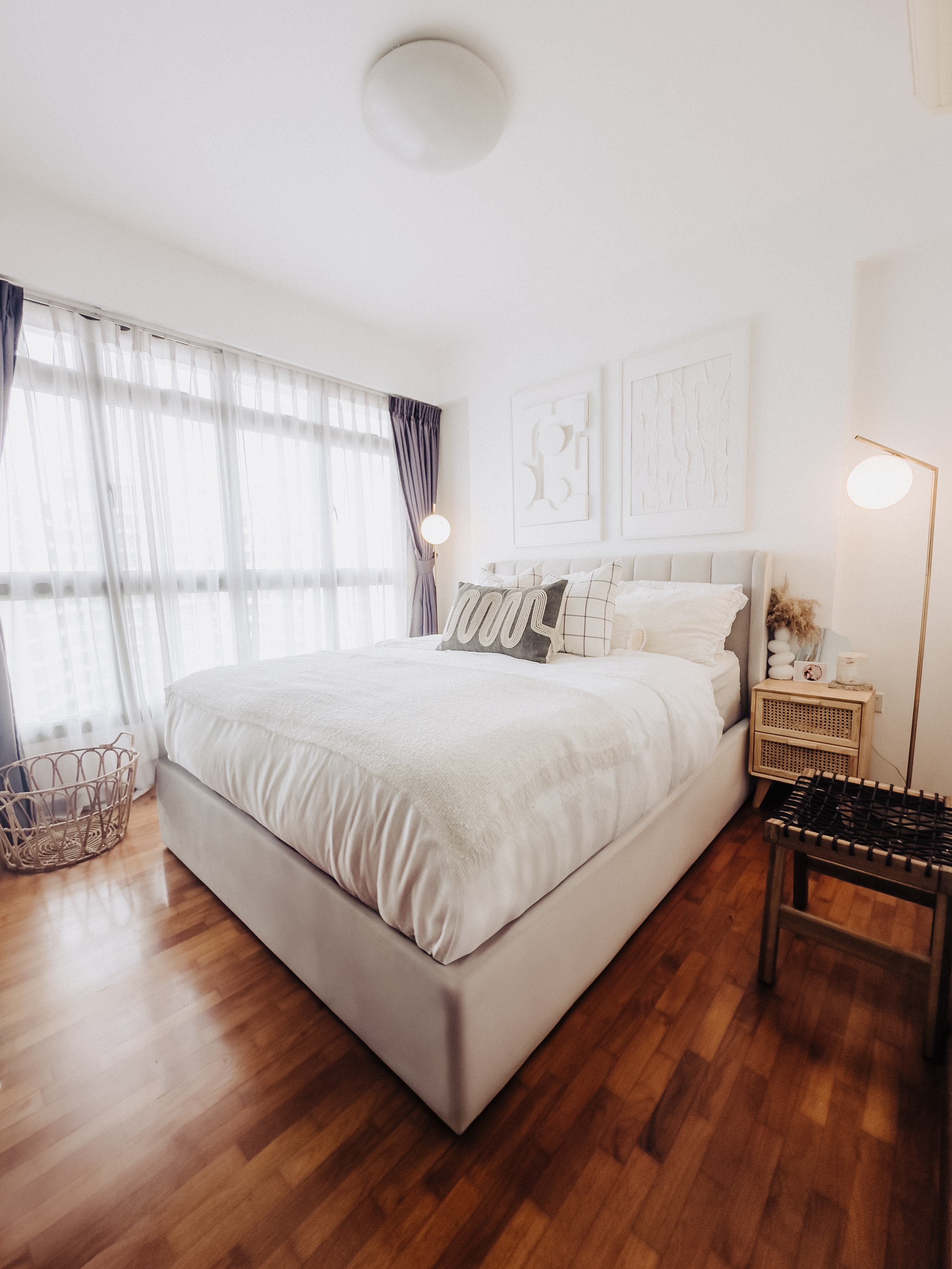 Our Bedroom: How We Changed It At Different Phases In Our Lives - White bedroom with modern design, large bed with white