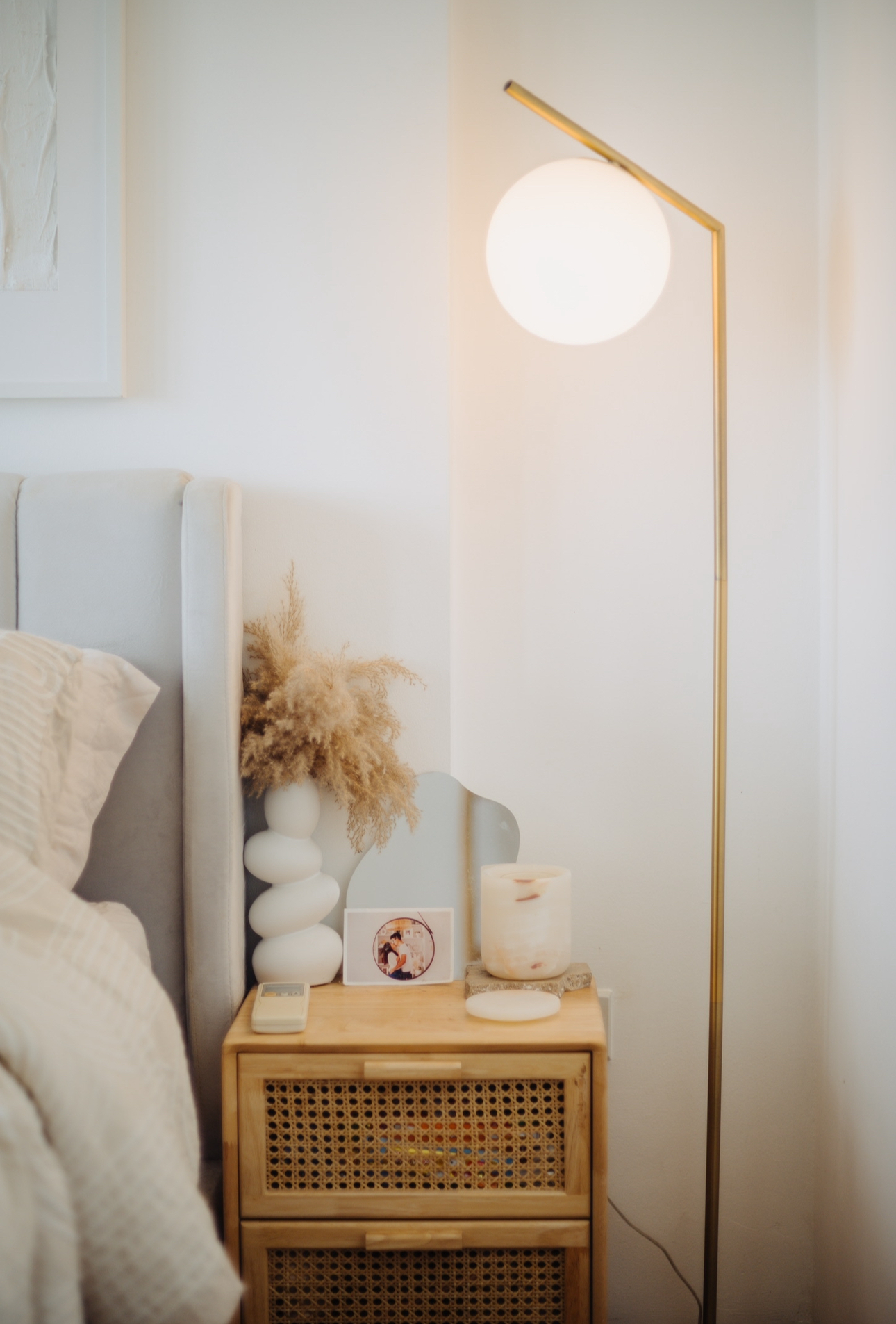 Our Bedroom: How We Changed It At Different Phases In Our Lives - modern bedroom, cozy corner, bedside table, white bedding