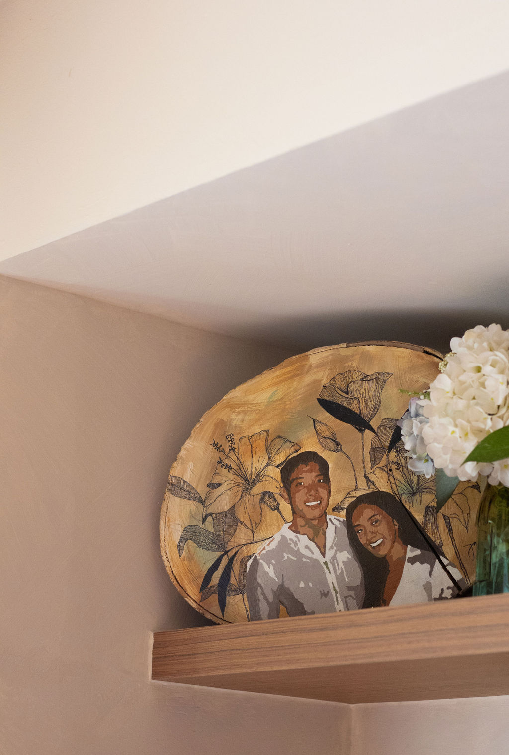 Home-Styling Tips: Achieving a cohesive island-living inspired home  - Mint green vase, white flowers, natural light, wooden