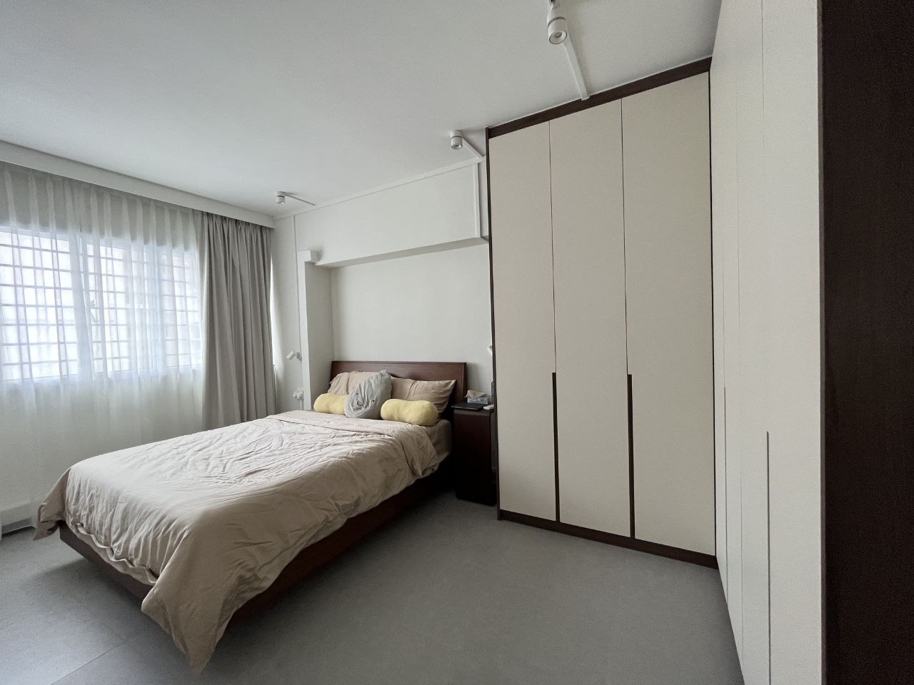 3 tips for creating the Bedroom you never want to leave!  - Modern bedroom with neutral color palette, large bed with beige