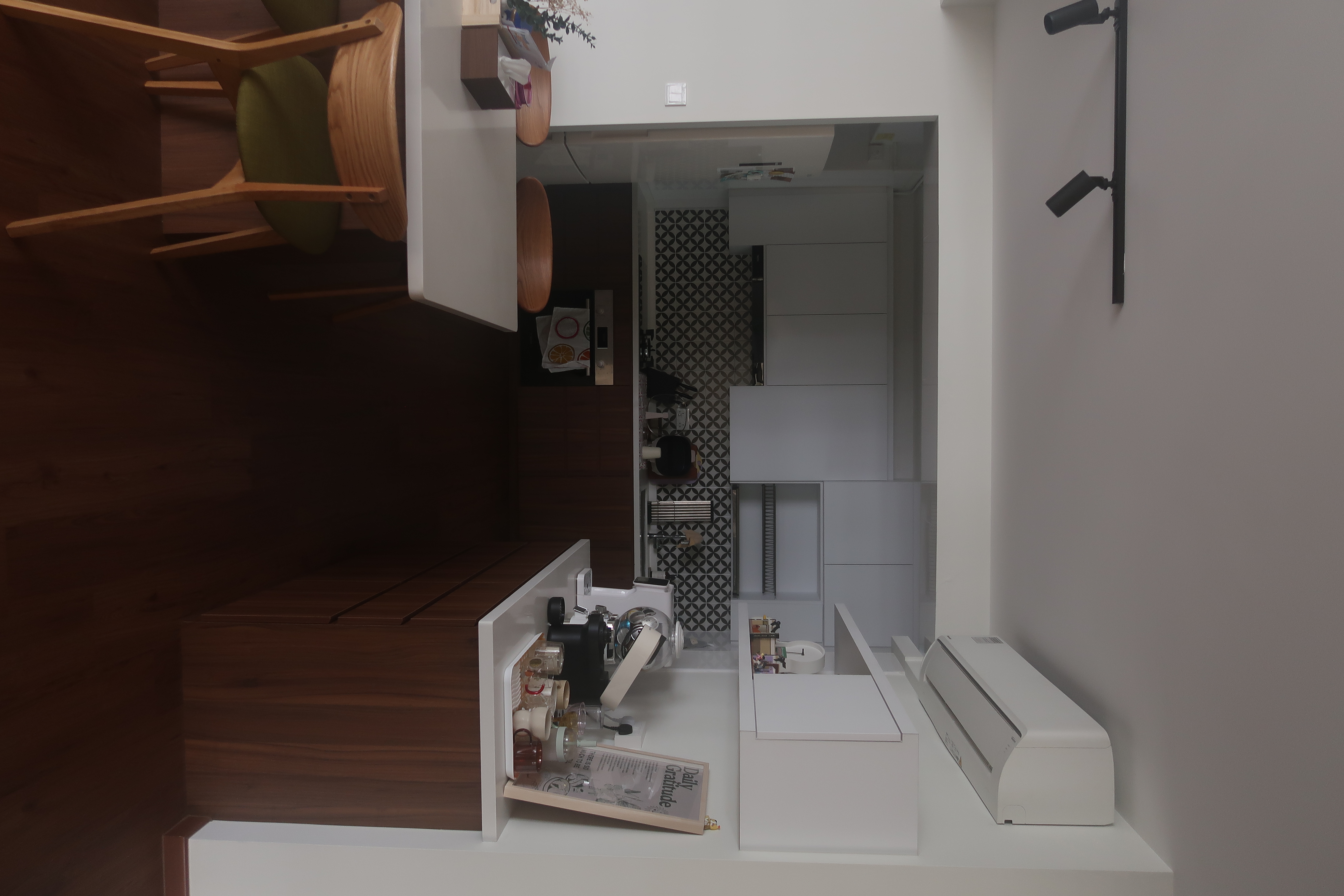 We designed our haus to fit homebodies' weekend routine - Modern kitchen interior, minimalist design, open shelf, wooden
