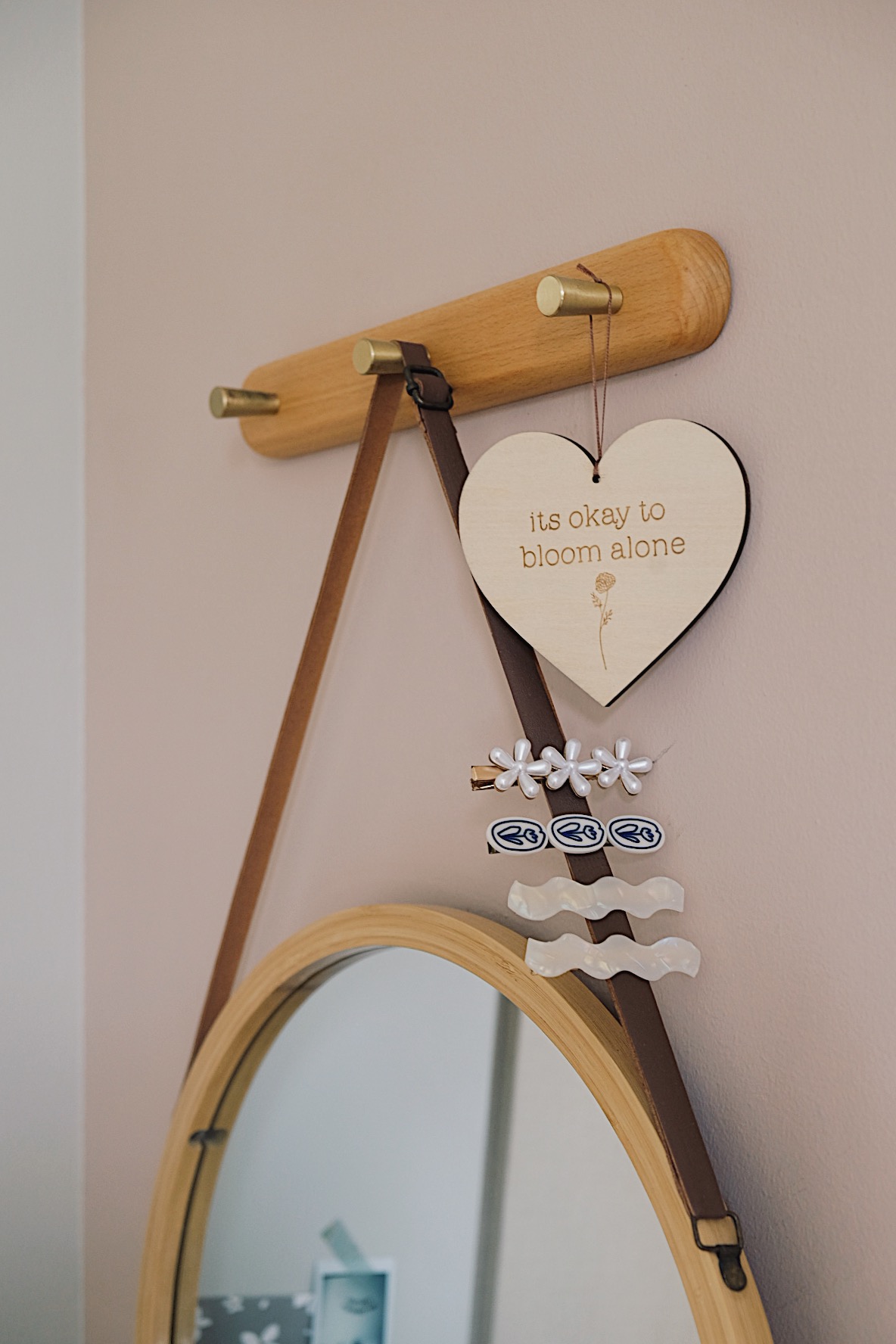 Our bedroom with a kitchenette: Transformation from 2 to 2+1 to 3-in-1 - heart-shaped pendant, wooden wall mount, brown