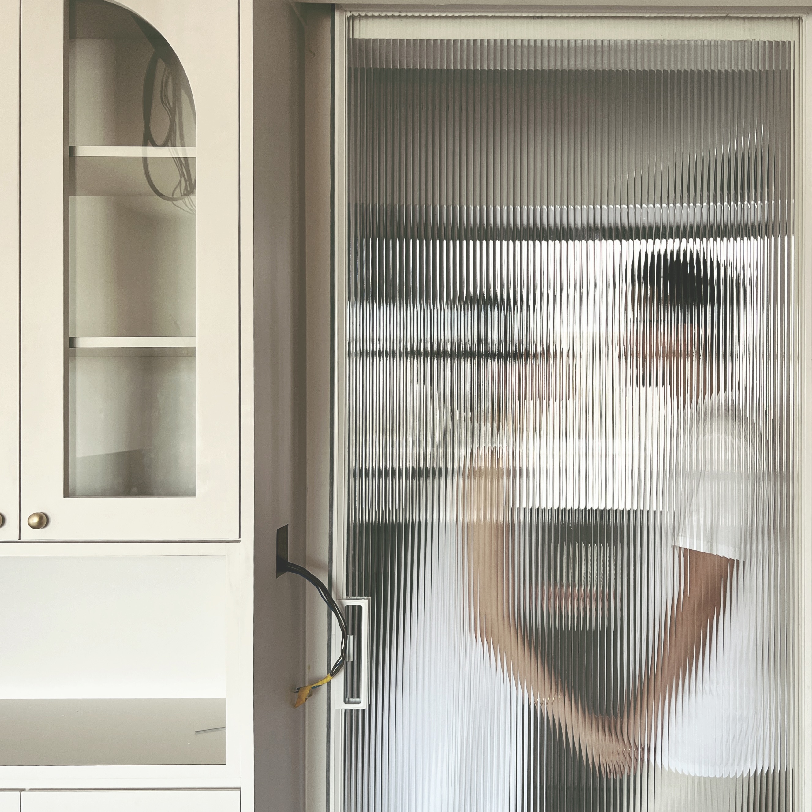 Our Comfy Bedroom for Relaxing Nights - Glass door, blinds, vertical blinds, modern design, white cabinet, glass shelf