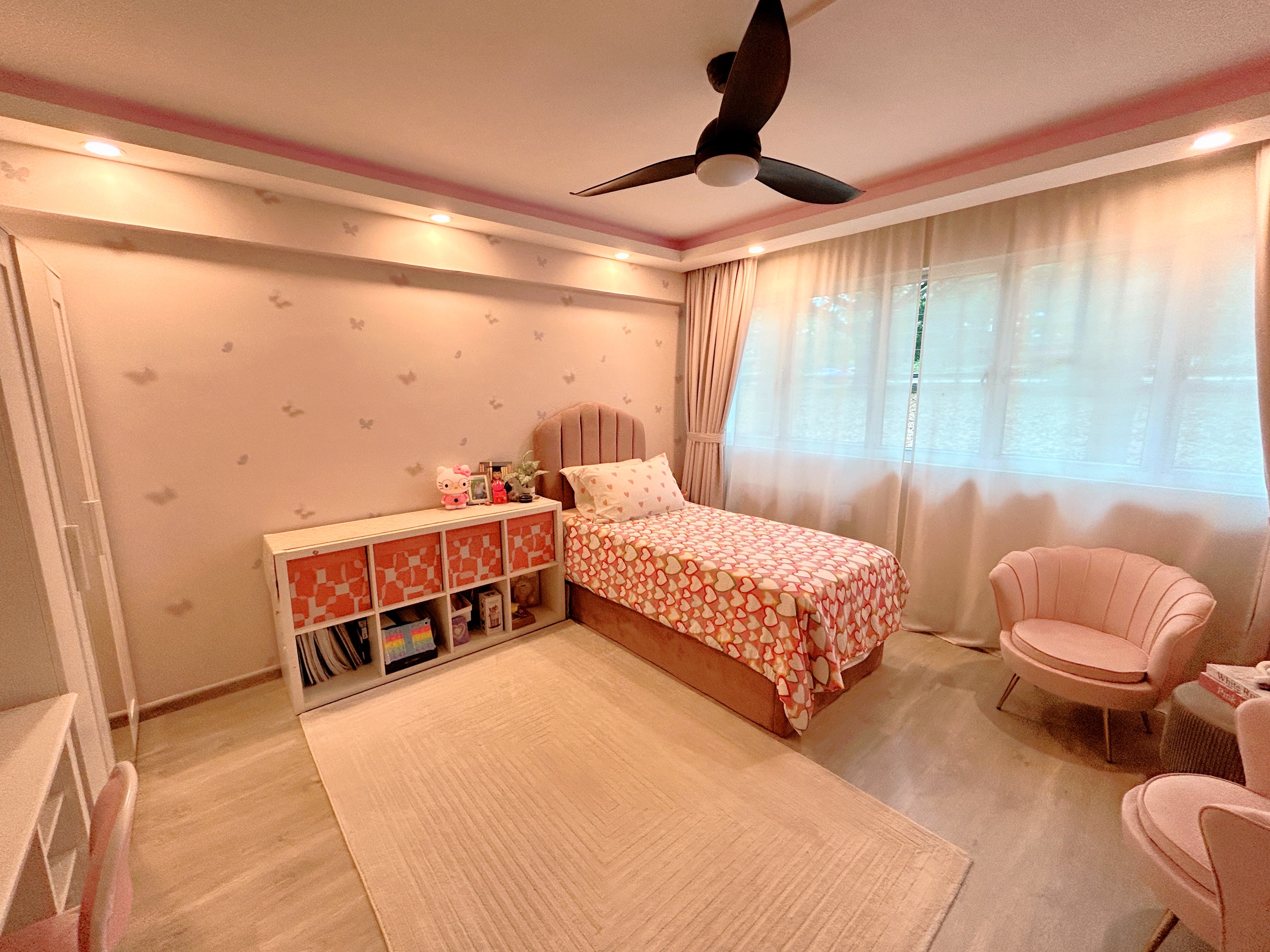 Pink Paradise: A Tour of Our Kids’ Dream Room! - Floral-patterned bedspread, pink and white accents, cozy bedroom, soft
