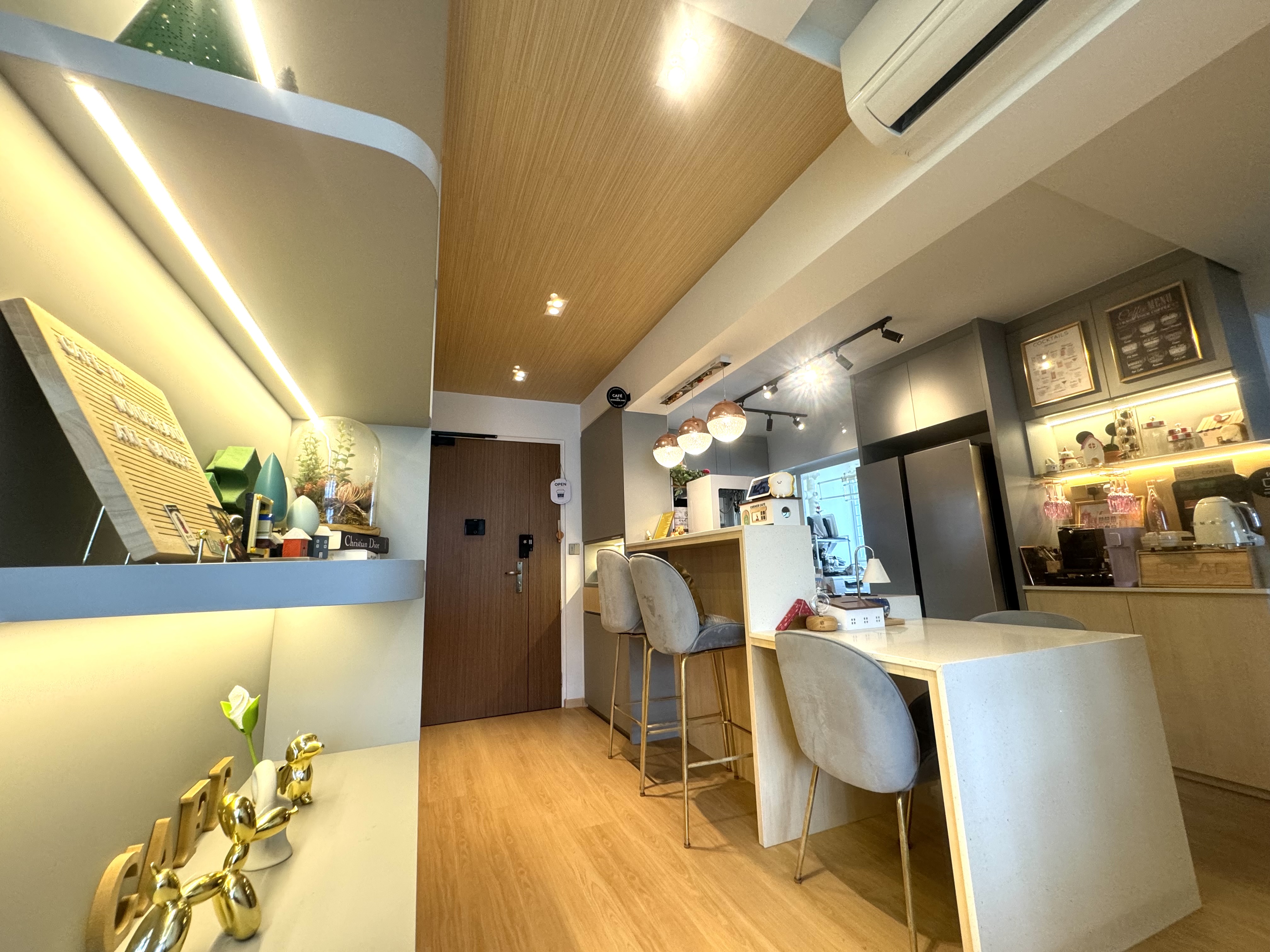 Lights, Cameras, Flash: Warm Lights All The Way in a 4Room BTO - Modern kitchen interior, minimalist design, sleek cabinetry