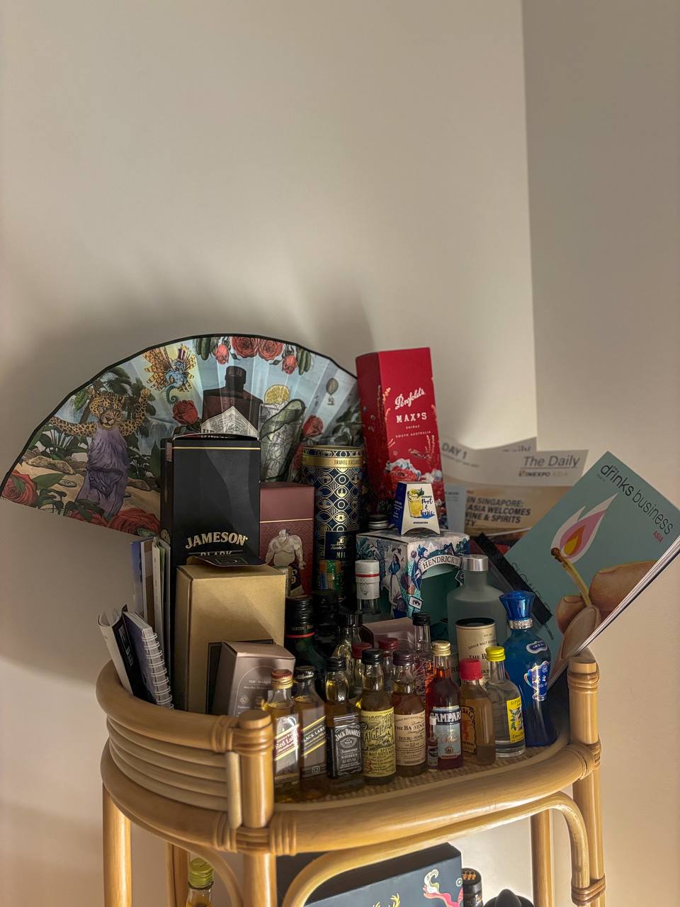 From Day to Night: Japandi Living Space With Collectables - drinks, liquor, bottles, glasses, martini, cocktail, whiskey