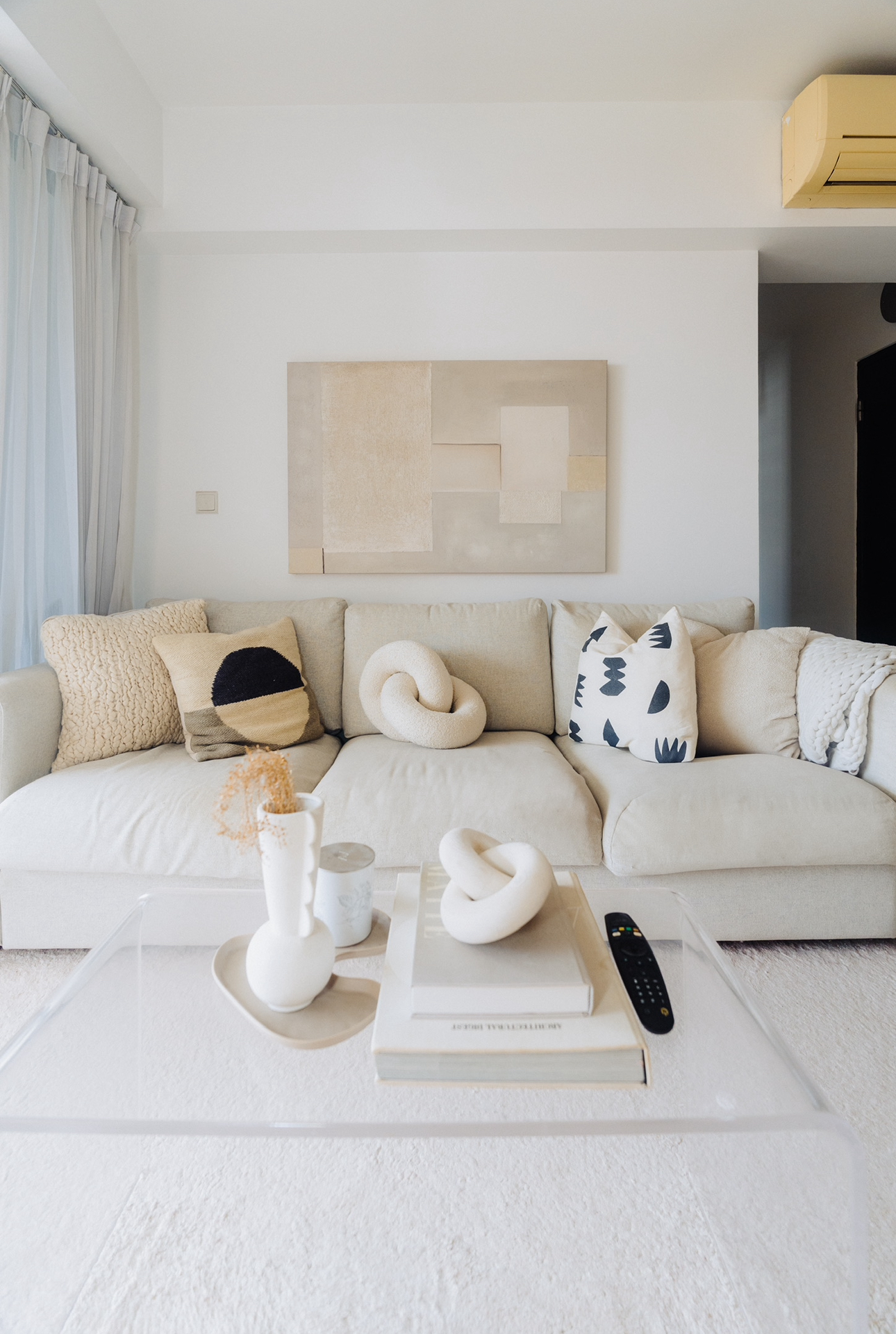 Bright And Airy Living Room: With Zero Reno Or Built-In, Only Styling! - Minimalist living room, modern decor, neutral color