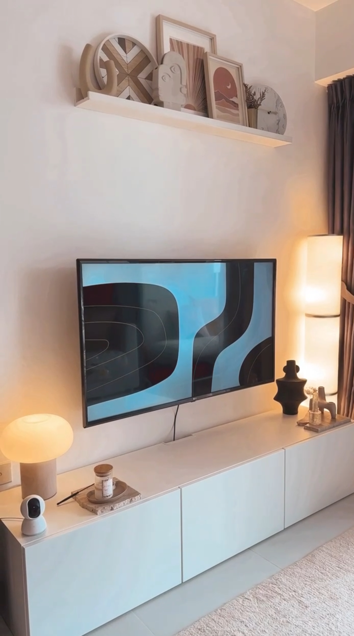 Bright And Airy Living Room: With Zero Reno Or Built-In, Only Styling! - Modern living room, minimalist decor, sleek TV