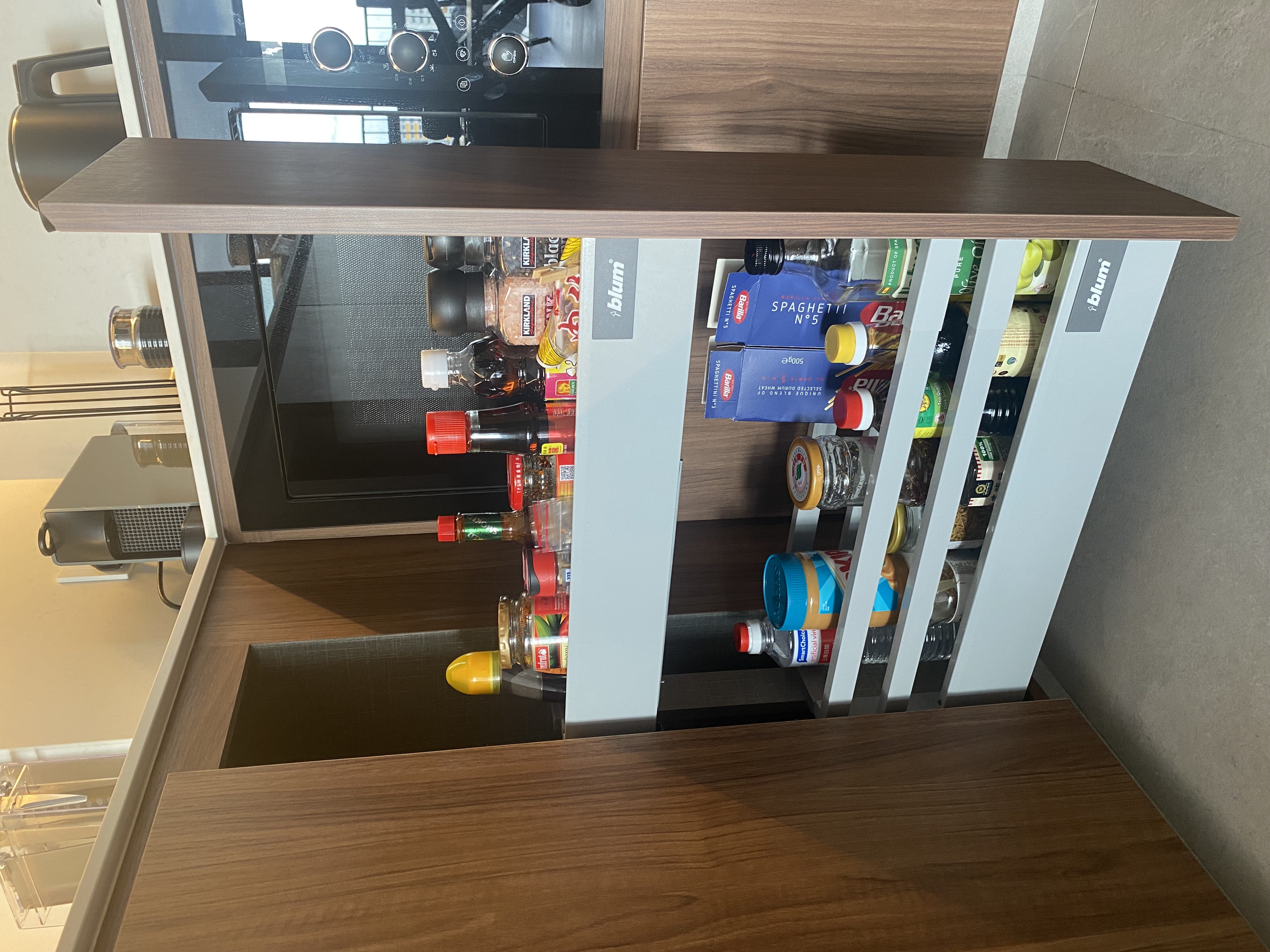 Decoding our $64K renovation costs for a 3-bedder - Wooden kitchen cabinet, modern design, open shelf, beverage storage